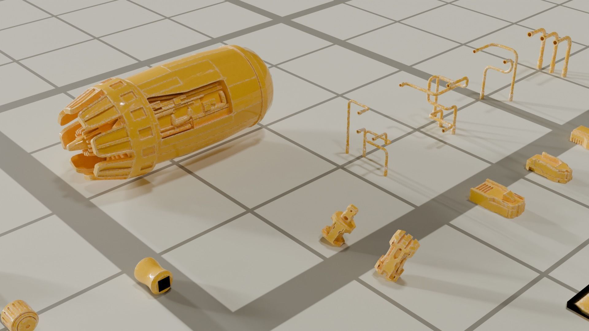 65 Sci Fi Hard Surface Kitbash Set 3D model_6