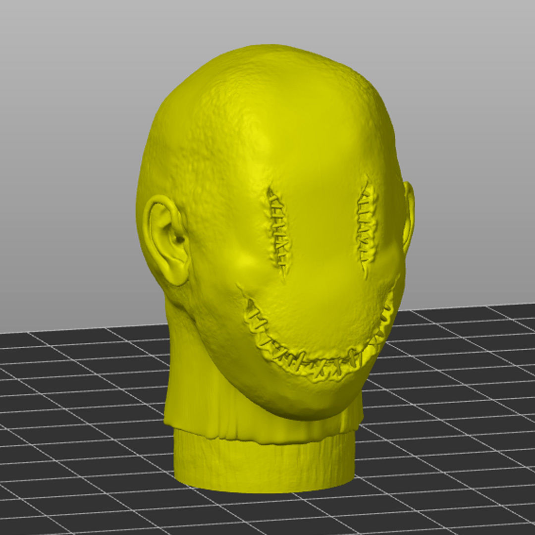 Smiley Action Figure Head 3D model_2