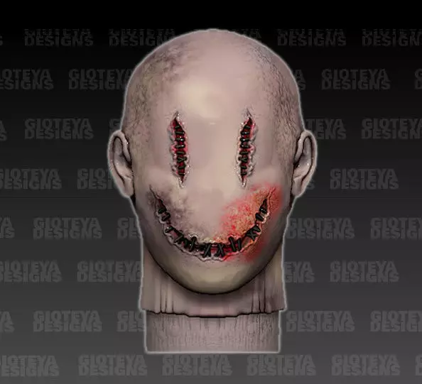 Smiley Action Figure Head 3D model_0