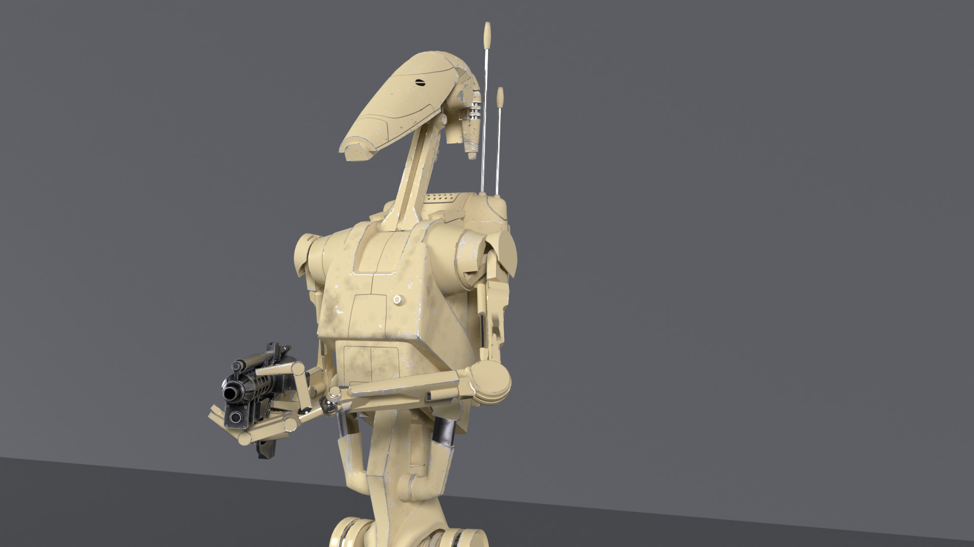 B1 Battle Droid Low-poly 3D model_2