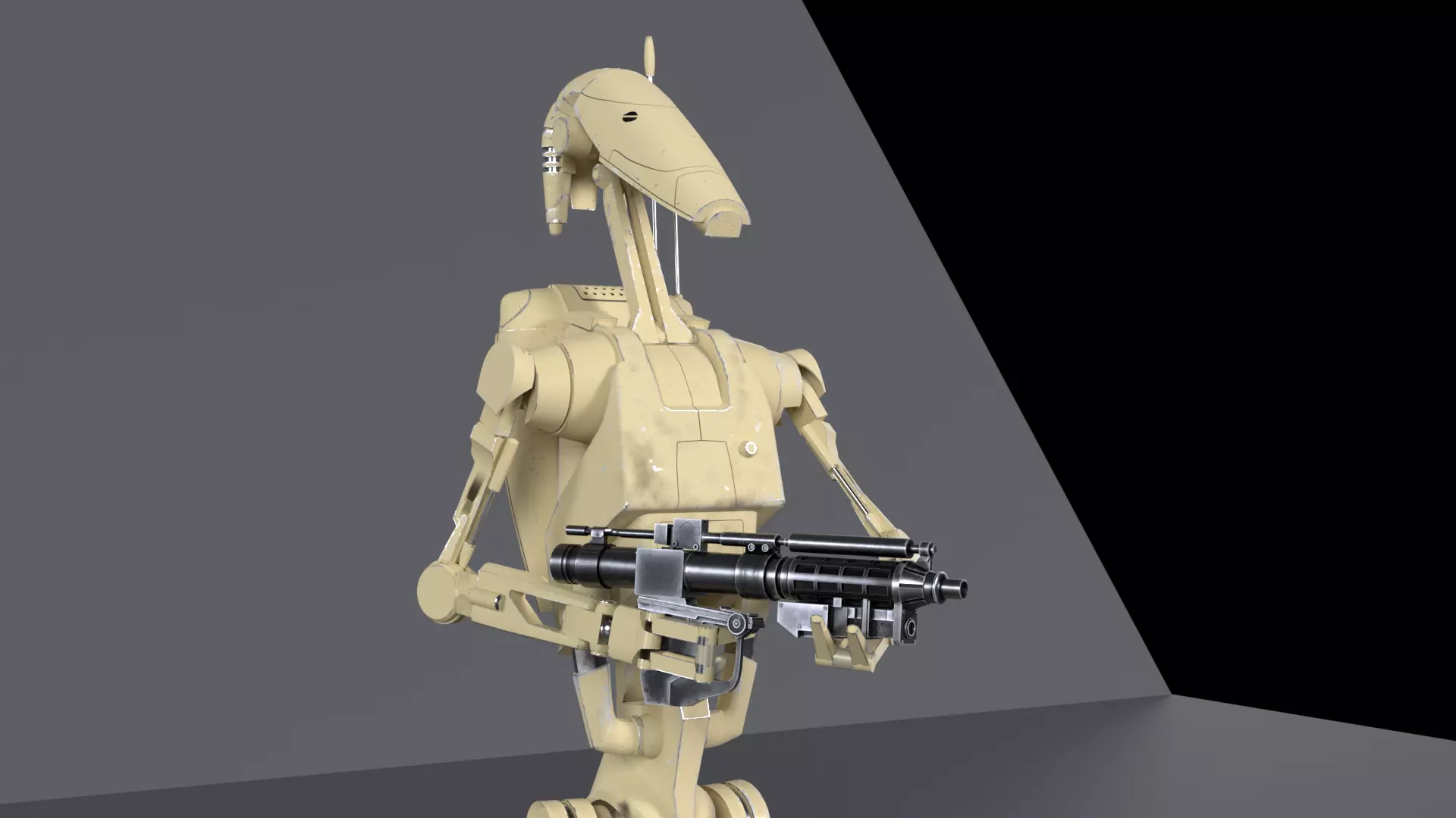 B1 Battle Droid Low-poly 3D model_0