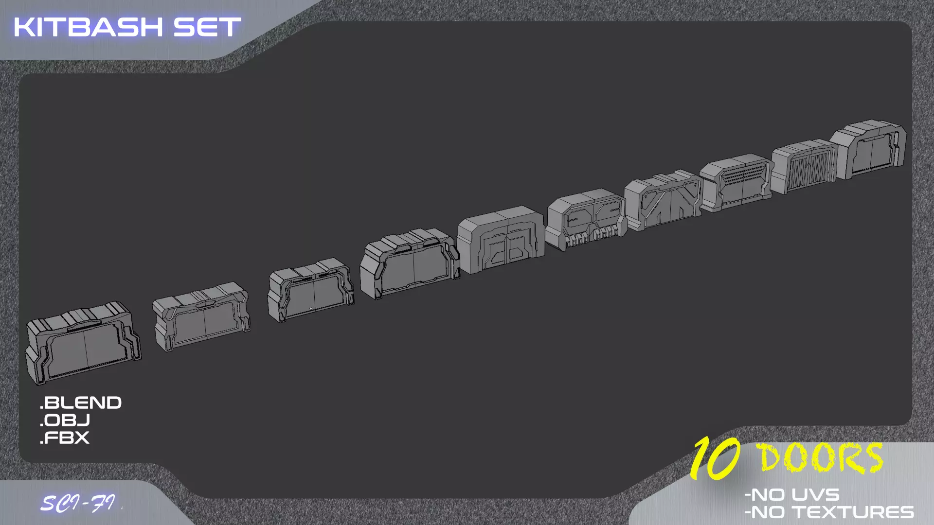 10 Sci Fi Doors 3D model