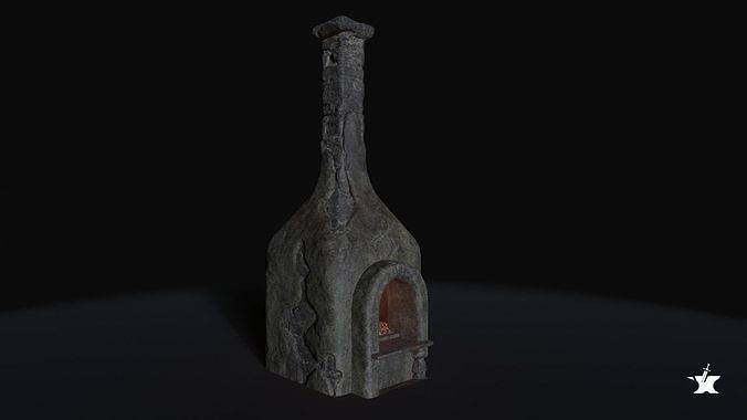Medieval Oven Low-poly 3D model