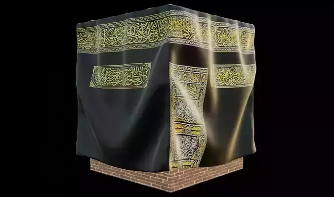 3D Kaaba with Animated Ghilafe Kaaba Cloth- Hajj Event
