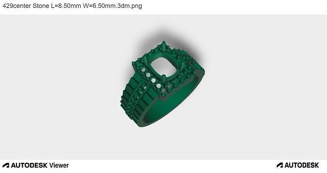 Men Ring With Asscher Cut Center Stone 3D print model