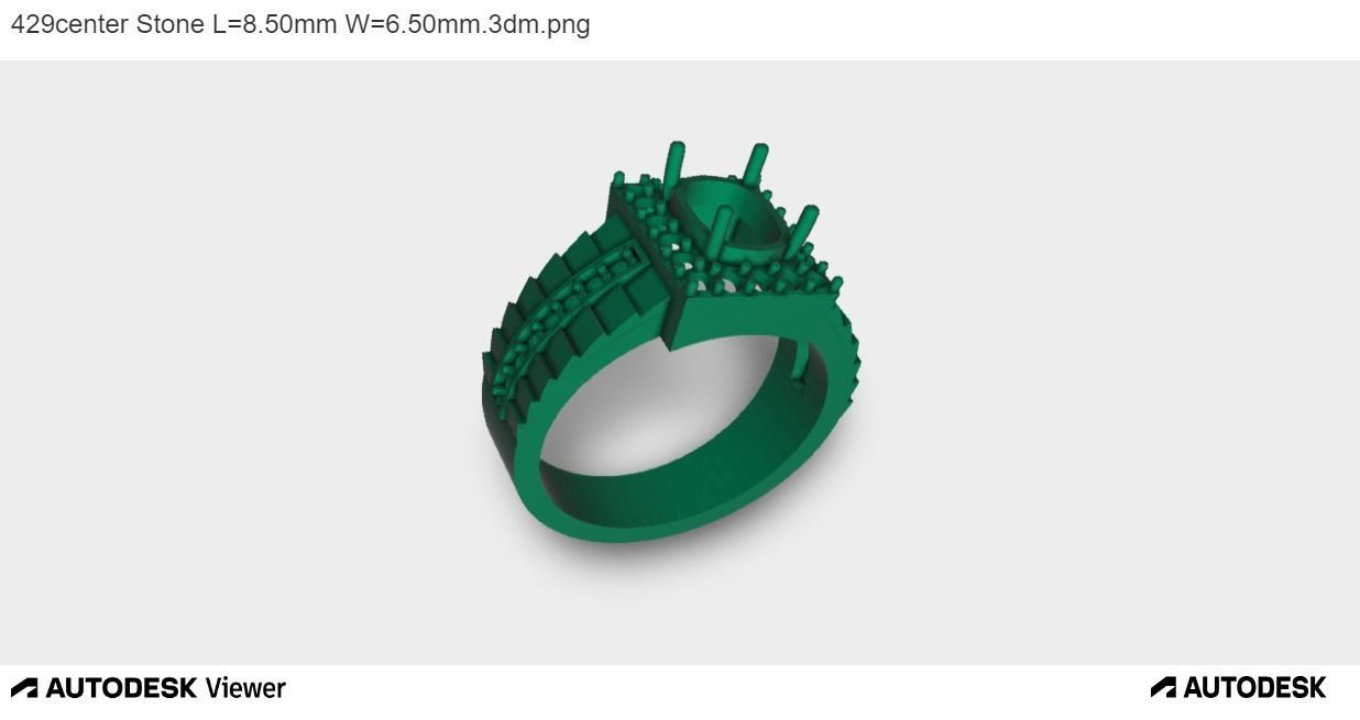 Men Ring With Asscher Cut Center Stone 3D print model_3