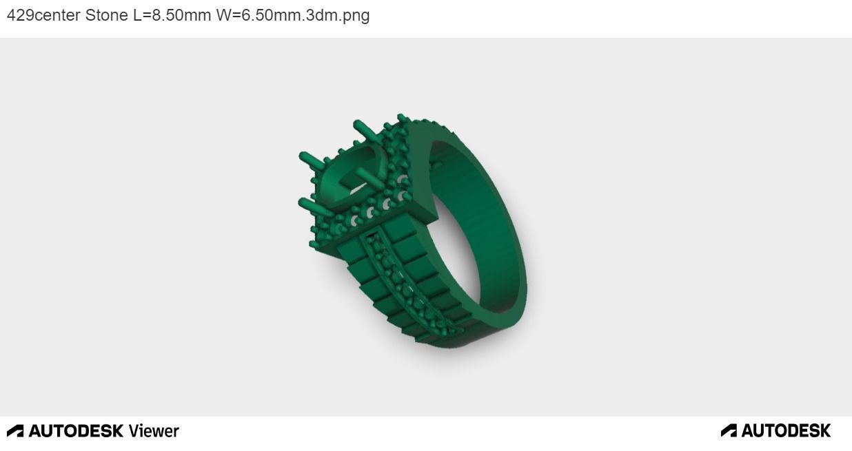 Men Ring With Asscher Cut Center Stone 3D print model_4