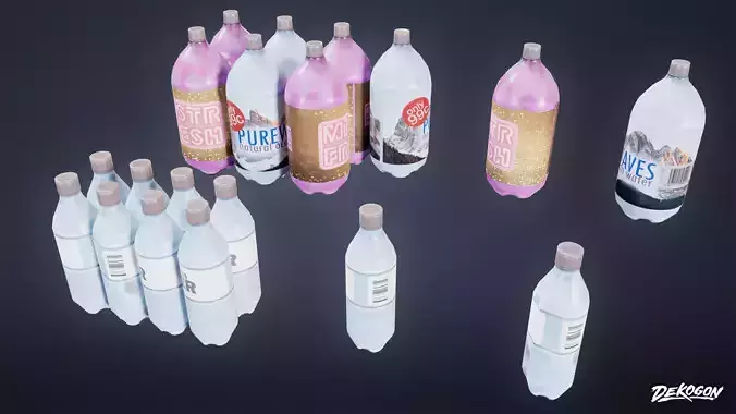SAFE HOUSE - Water Bottles 01 - LOW POLY