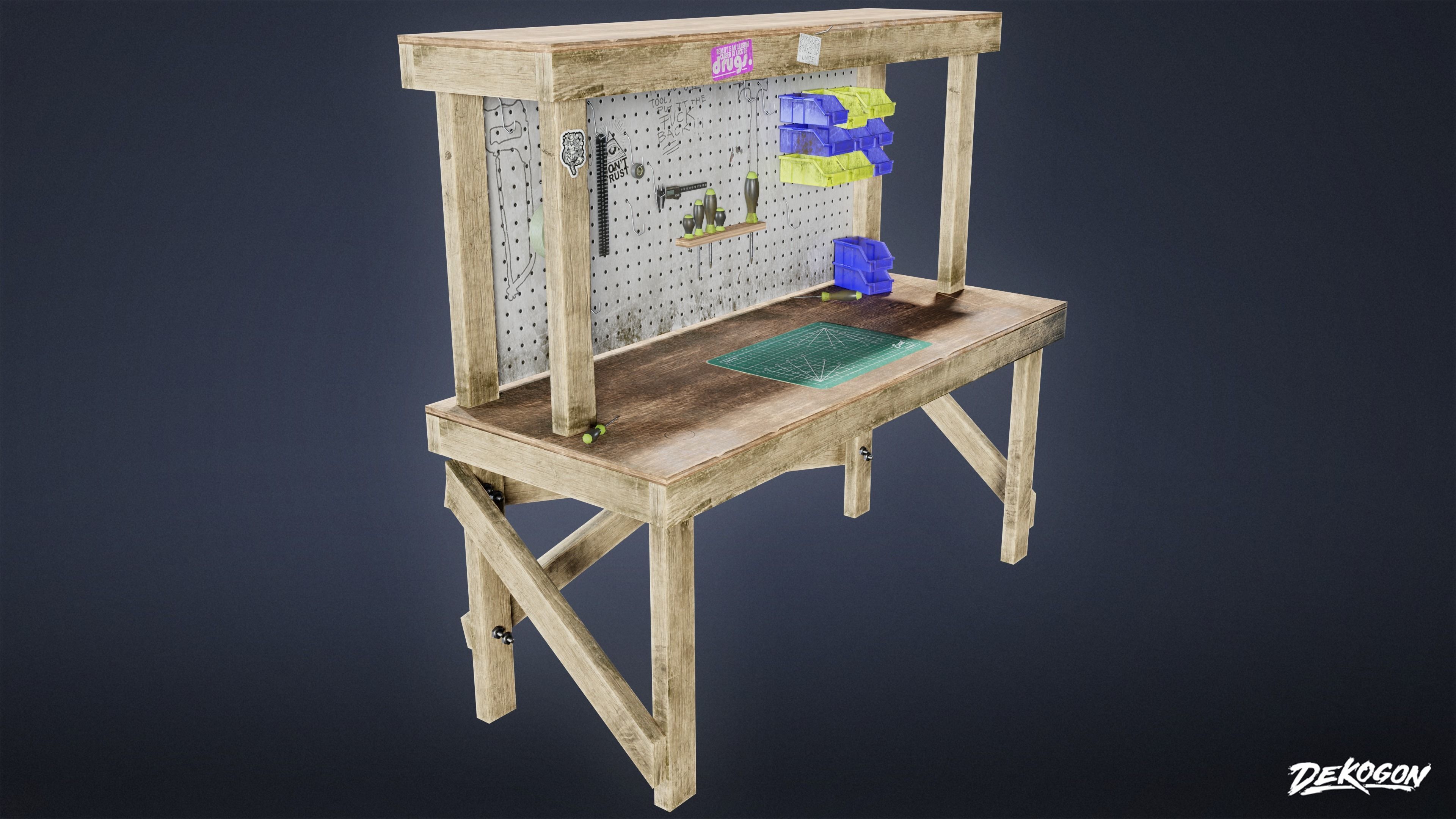 SAFE HOUSE - Work Bench 01 - LOW POLY Low-poly 3D model_2