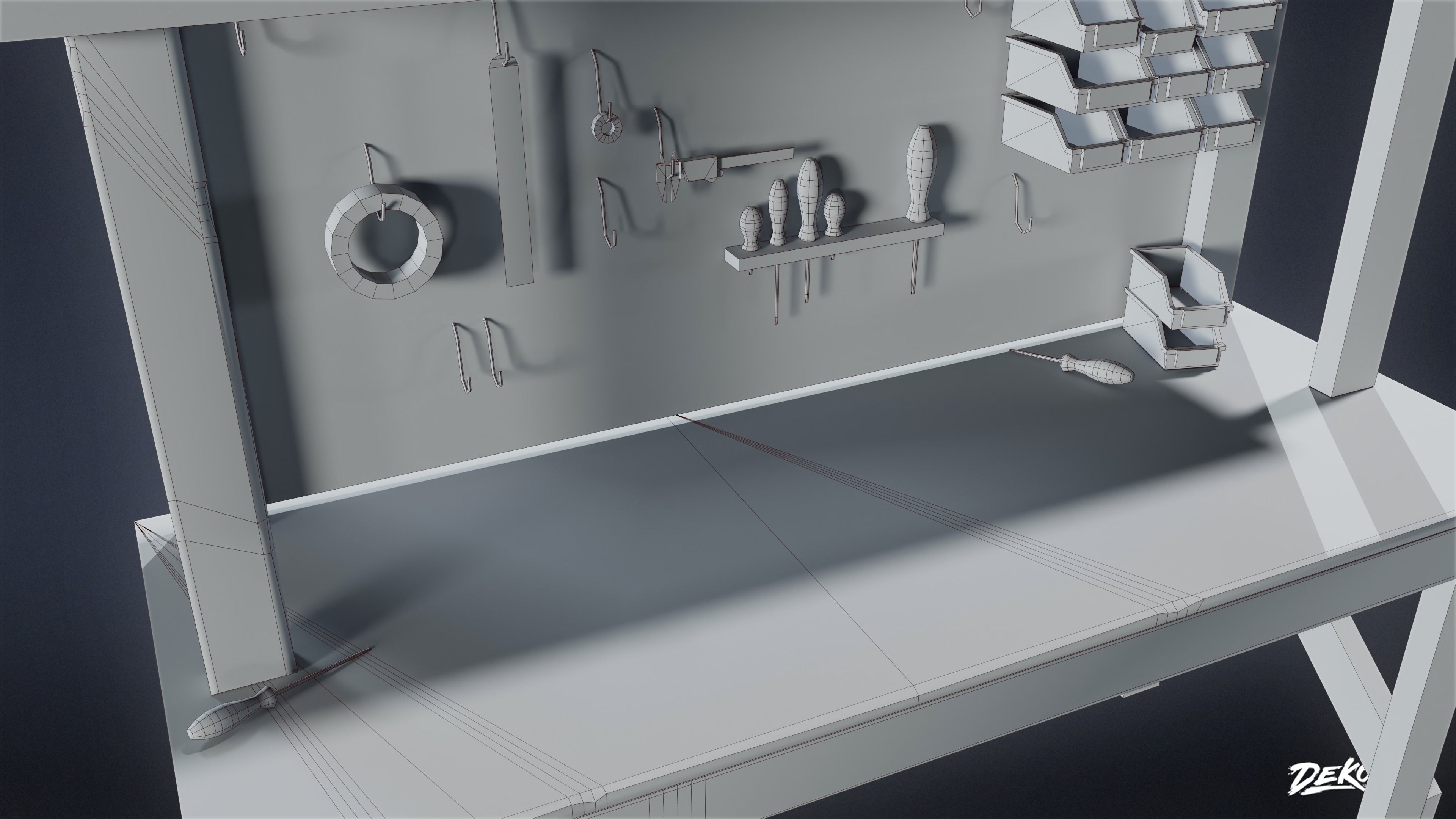 SAFE HOUSE - Work Bench 01 - LOW POLY Low-poly 3D model_8