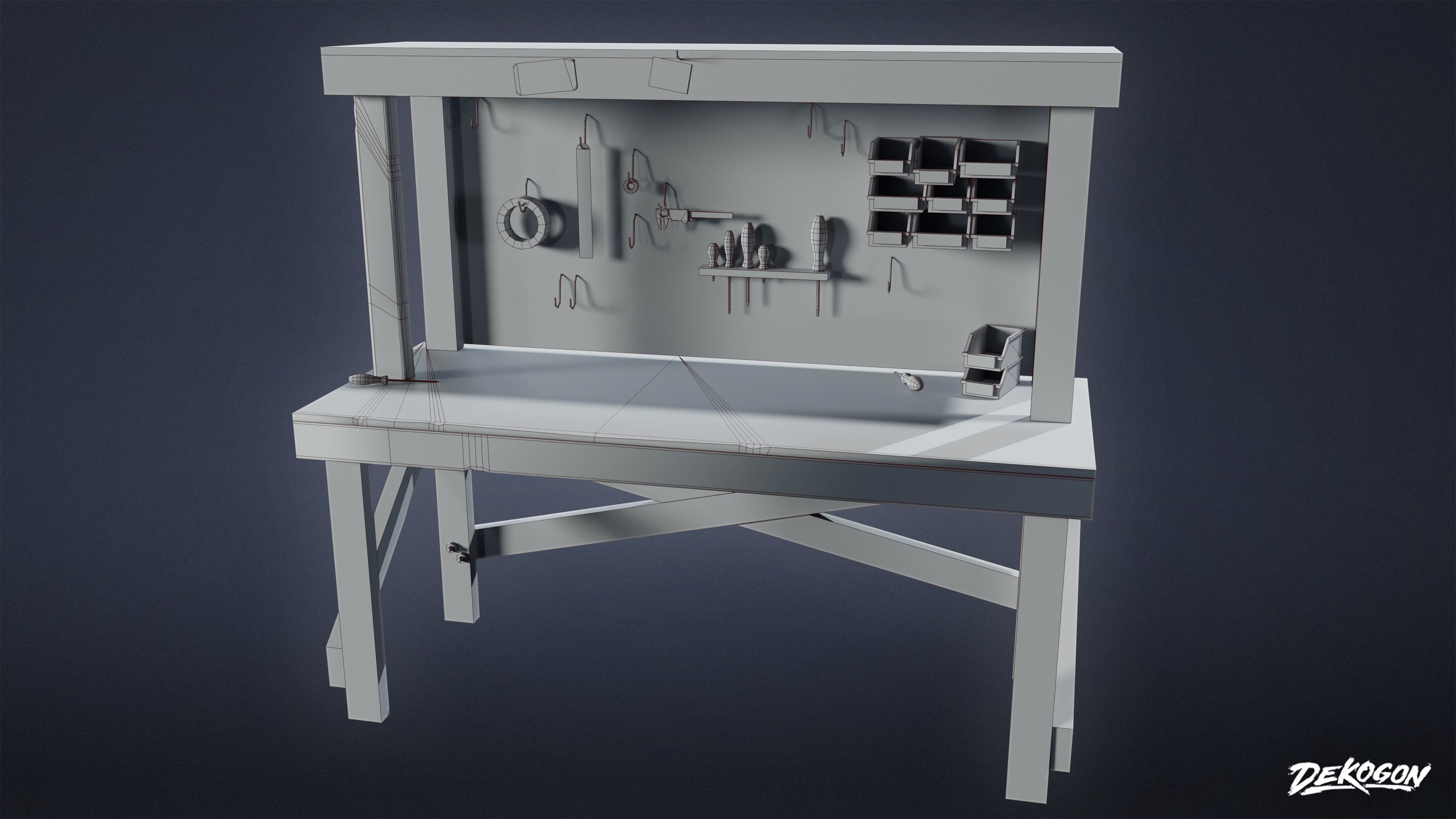 SAFE HOUSE - Work Bench 01 - LOW POLY Low-poly 3D model_9