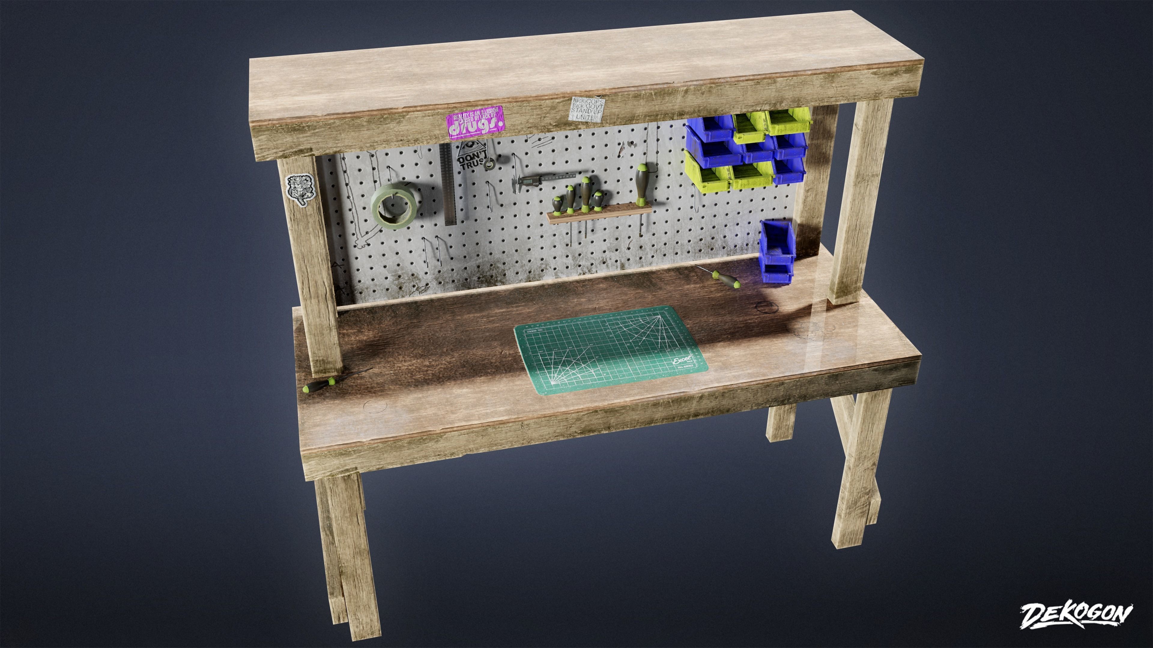 SAFE HOUSE - Work Bench 01 - LOW POLY Low-poly 3D model_5