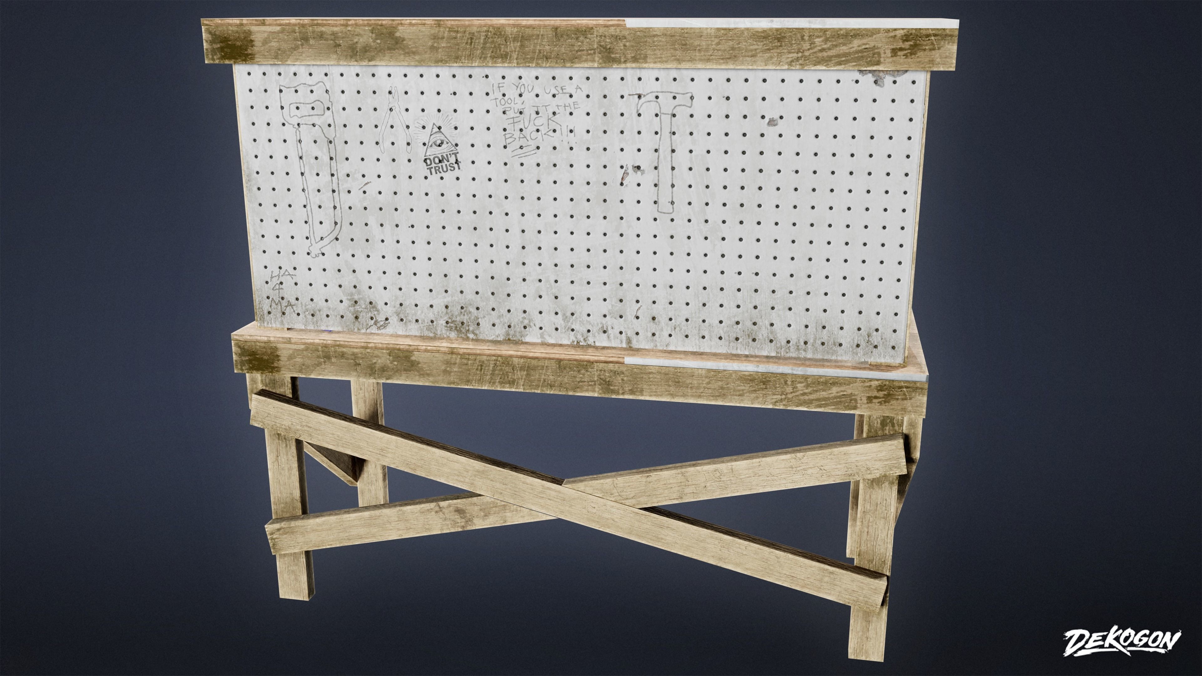 SAFE HOUSE - Work Bench 01 - LOW POLY Low-poly 3D model_3