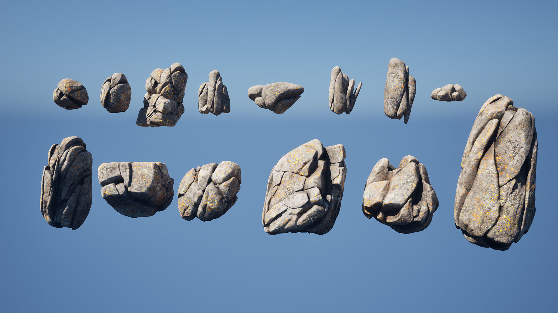 Boulder cliffs Low-poly 3D model_7