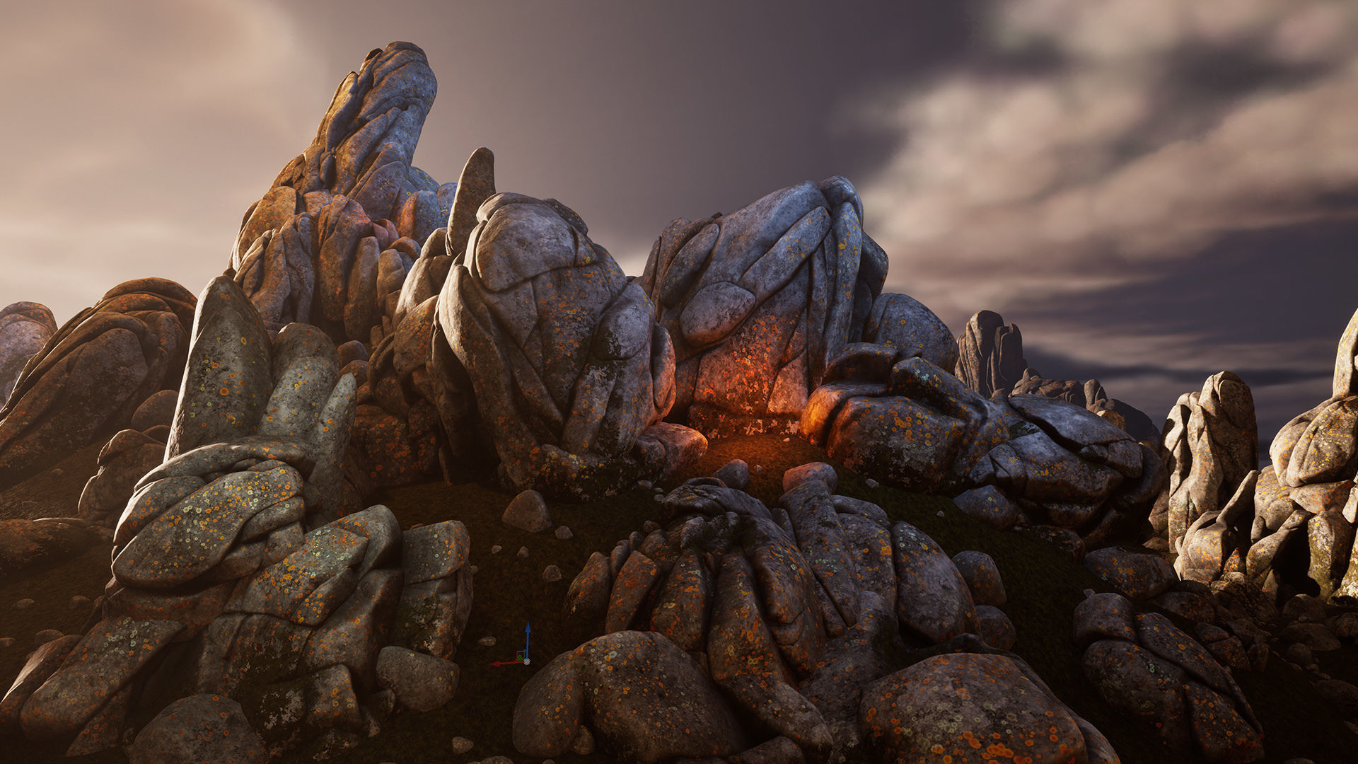 Boulder cliffs Low-poly 3D model_2