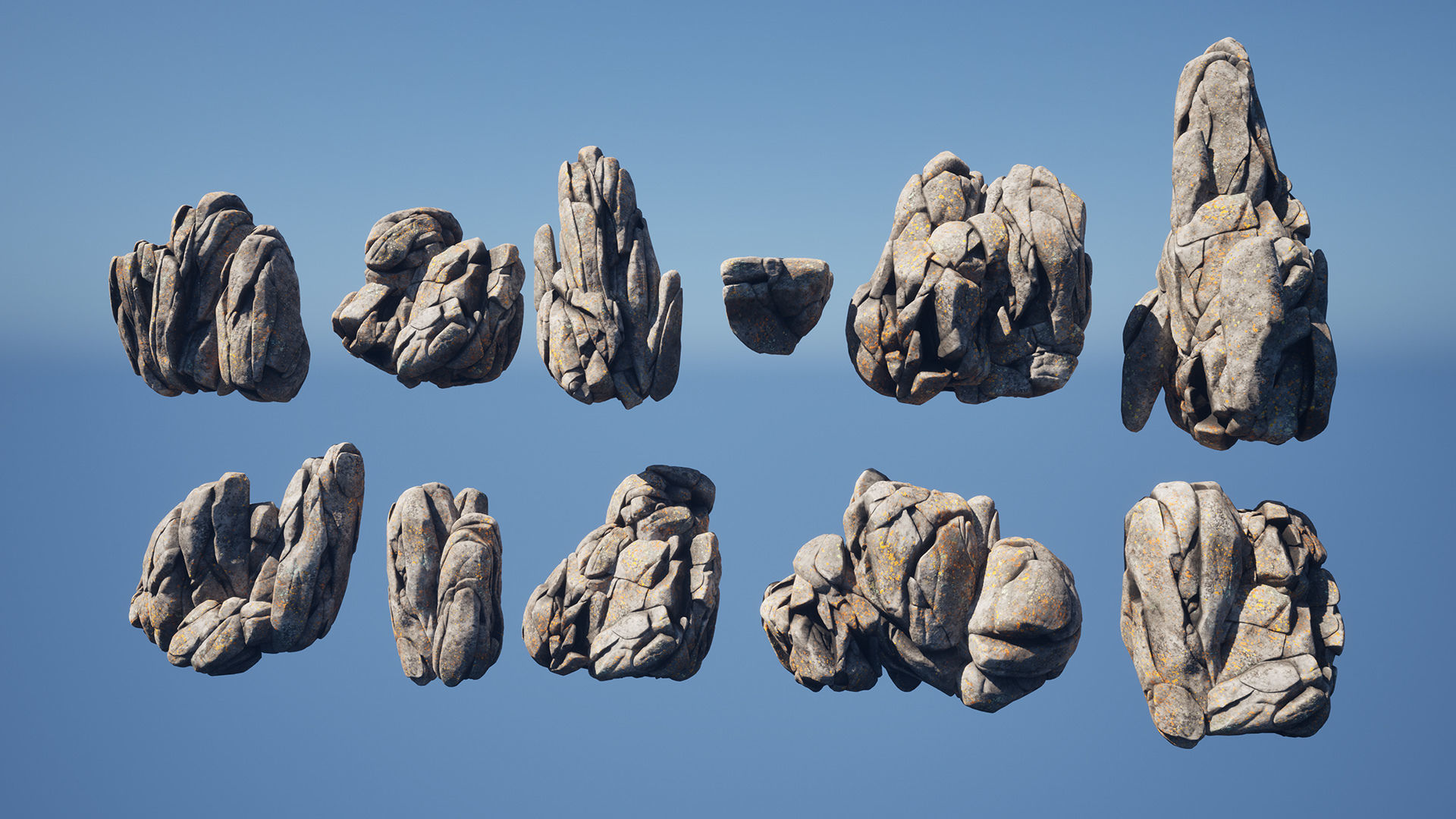 Boulder cliffs Low-poly 3D model_10