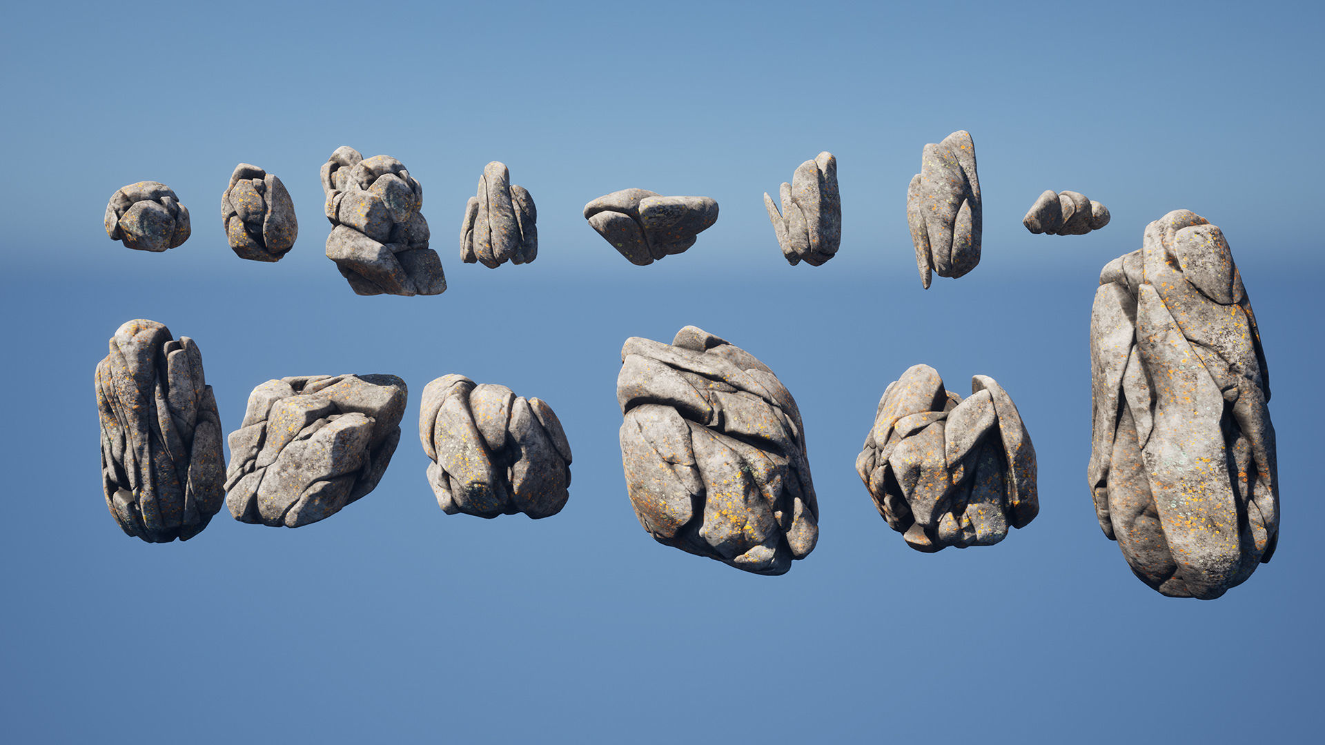 Boulder cliffs Low-poly 3D model_11