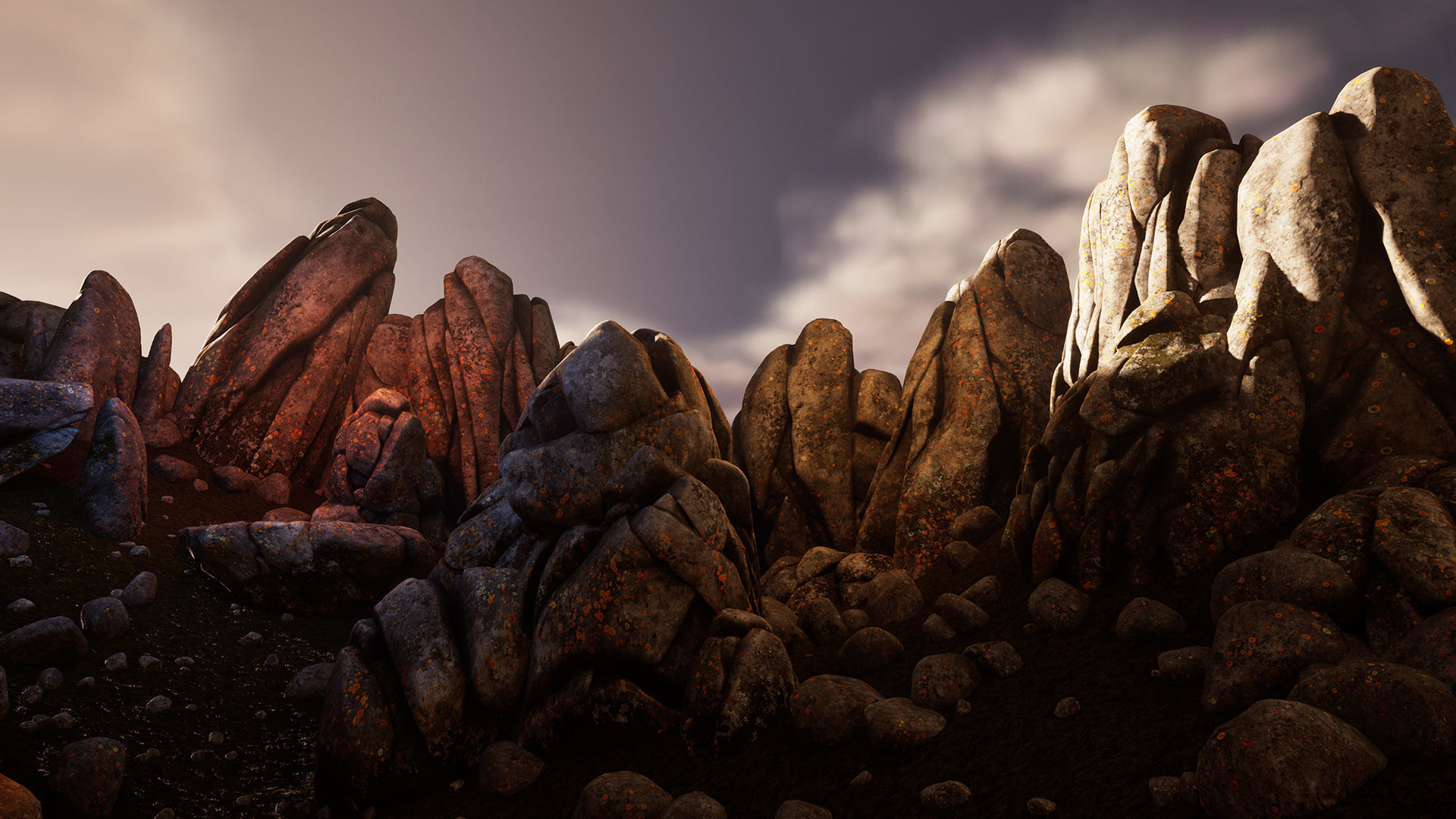 Boulder cliffs Low-poly 3D model_4