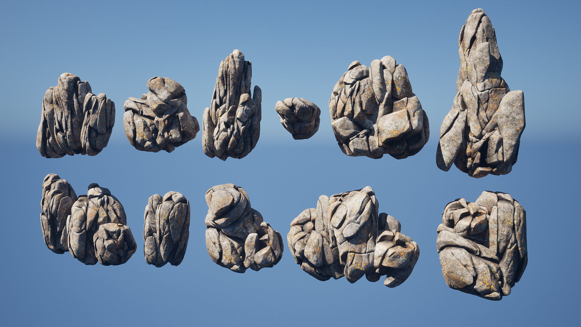 Boulder cliffs Low-poly 3D model_9