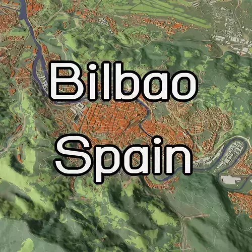 Bilbao Spain - city and urban 3D model