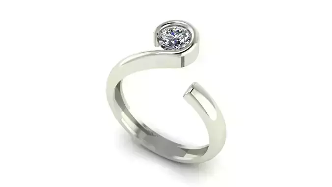 Round Gem 5 mm Open Ring