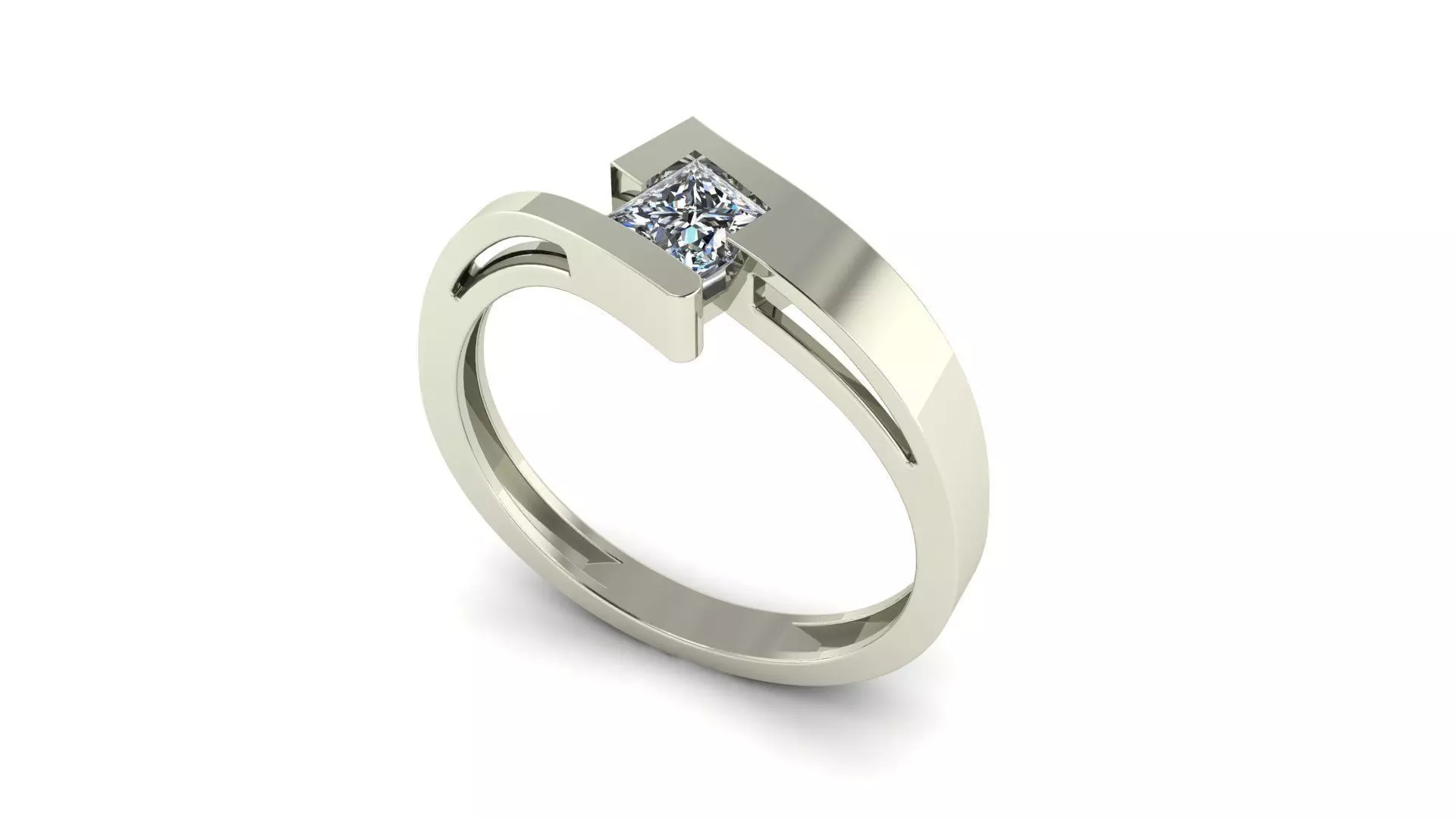 Square Princess 4 mm Fashion Ring 3D print model