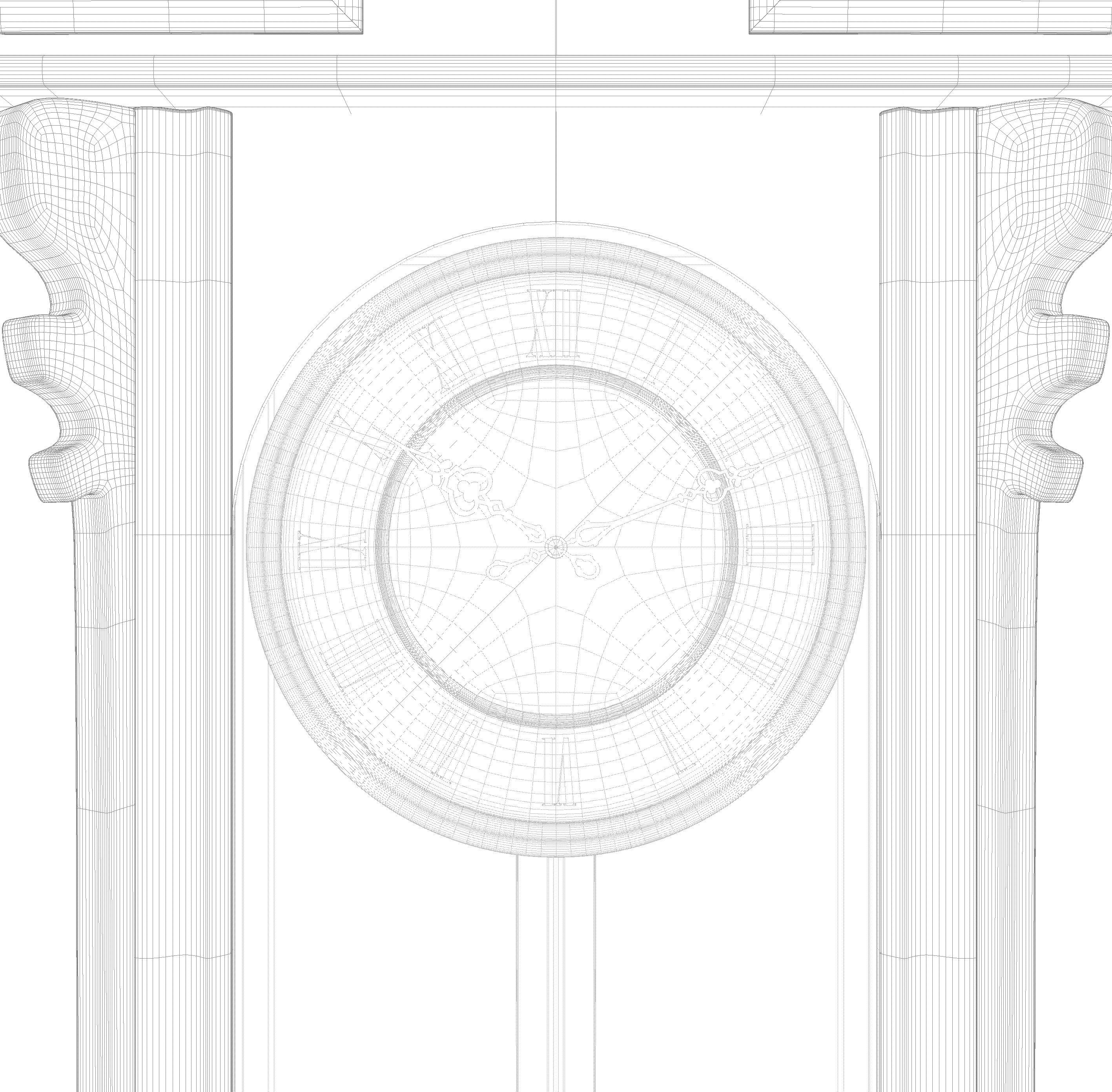 Antique Grandfather Clock 3D model_19