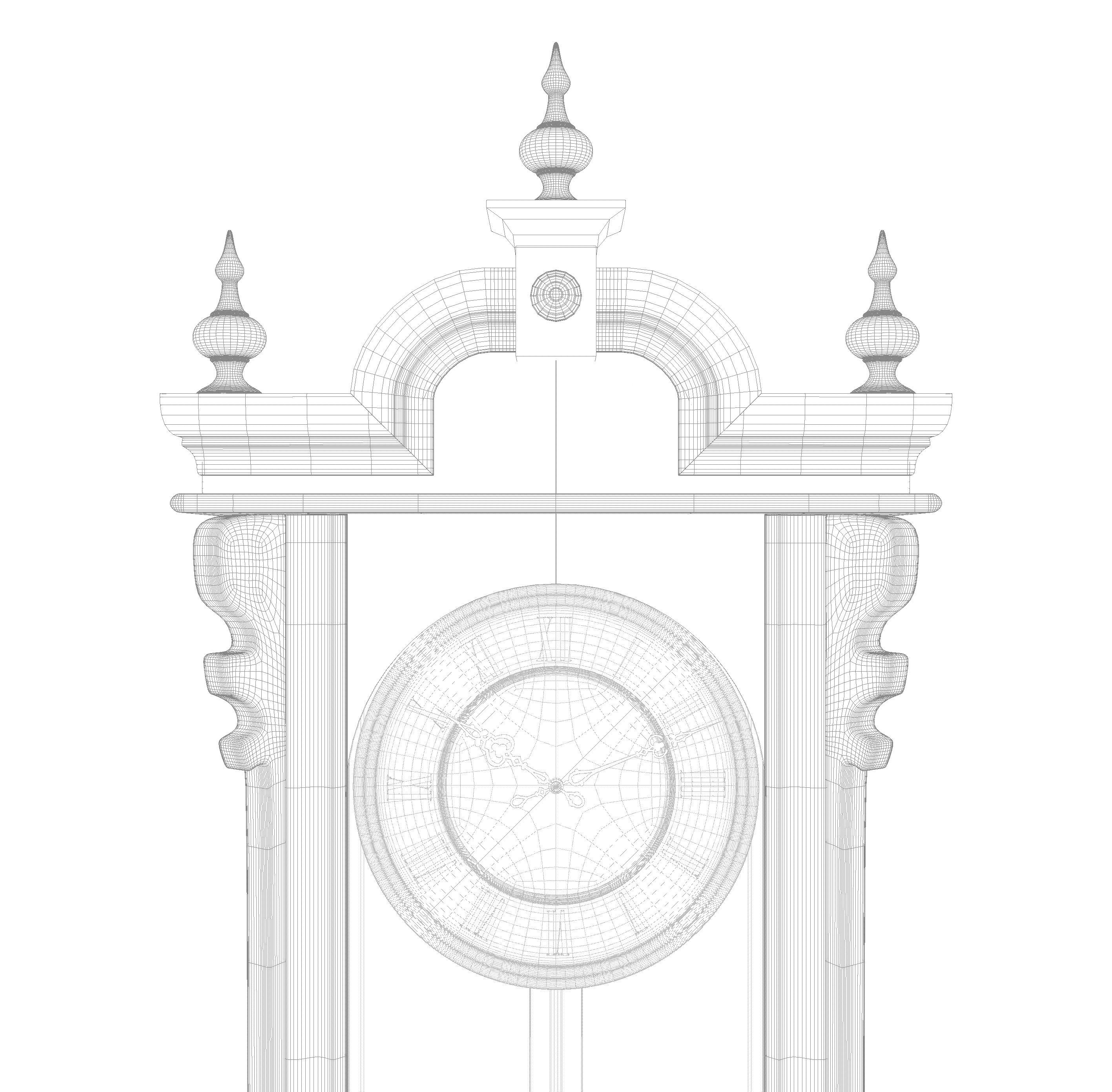 Antique Grandfather Clock 3D model_20