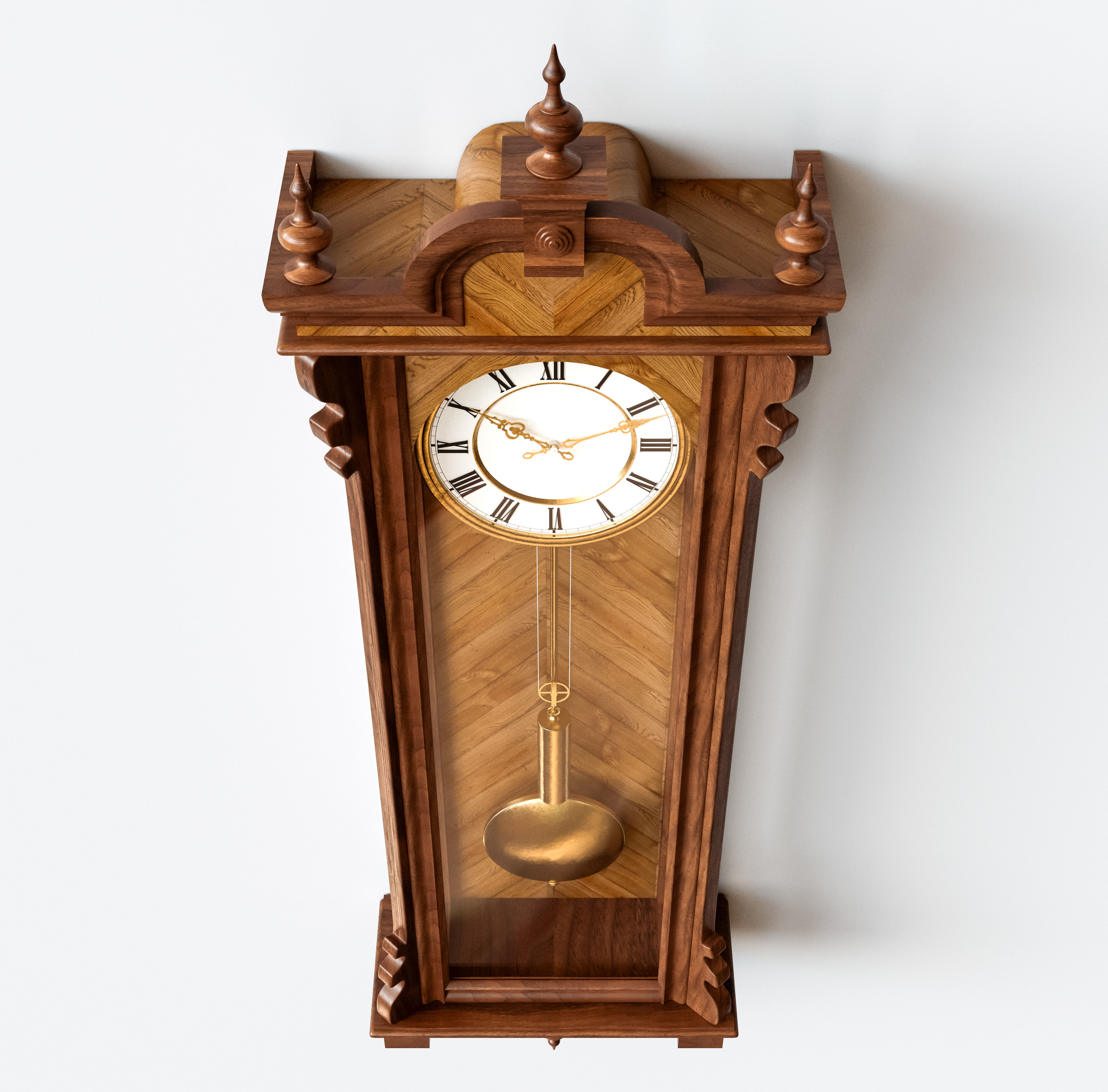 Antique Grandfather Clock 3D model_7