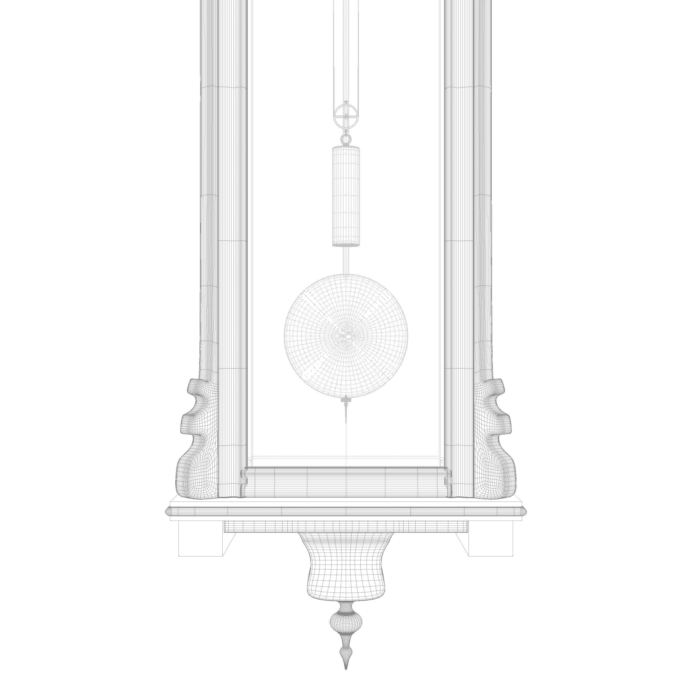 Antique Grandfather Clock 3D model_16