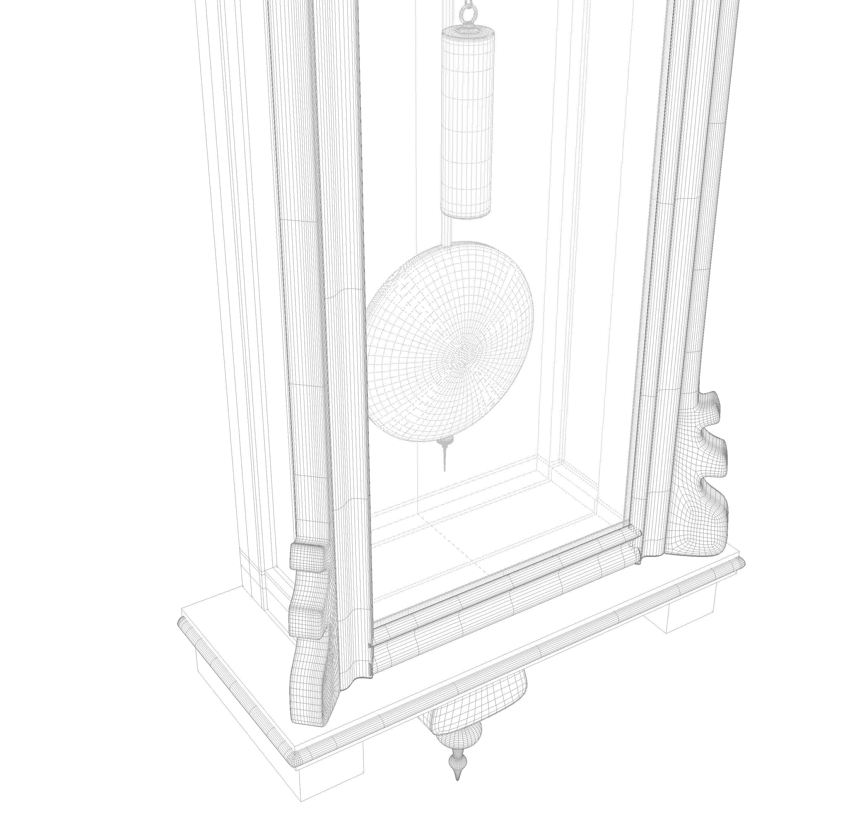 Antique Grandfather Clock 3D model_21