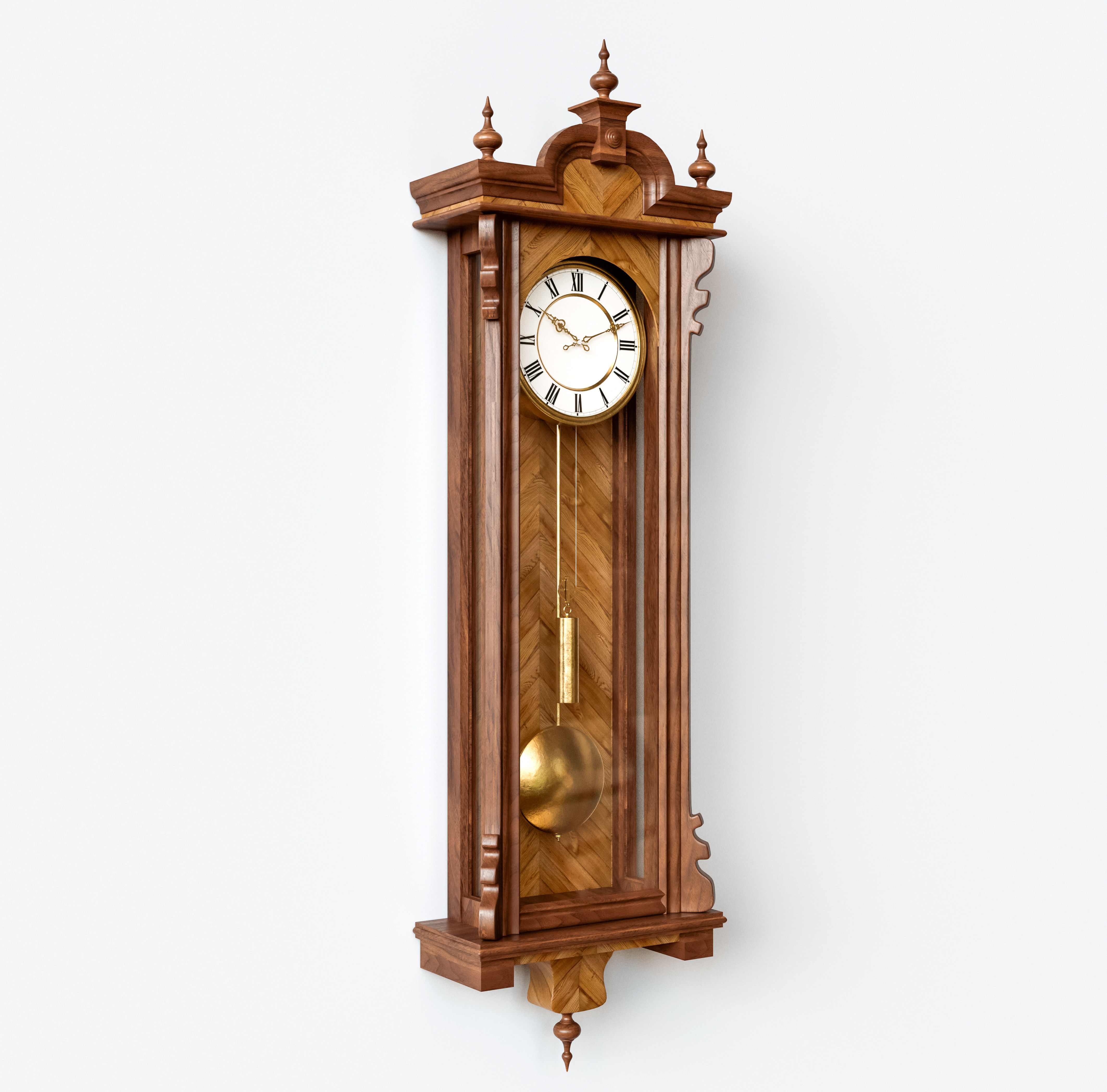 Antique Grandfather Clock 3D model_6