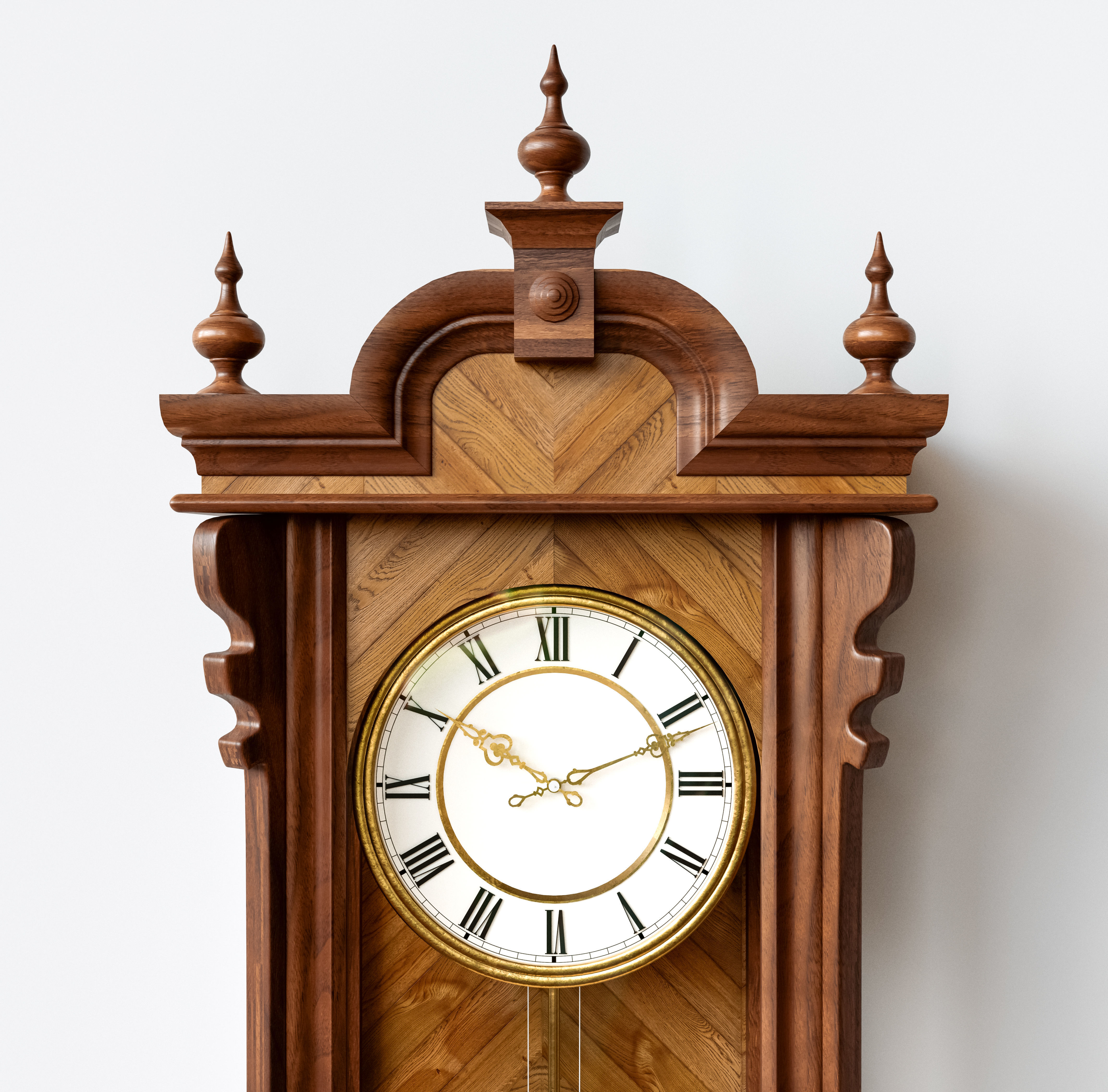 Antique Grandfather Clock 3D model_9