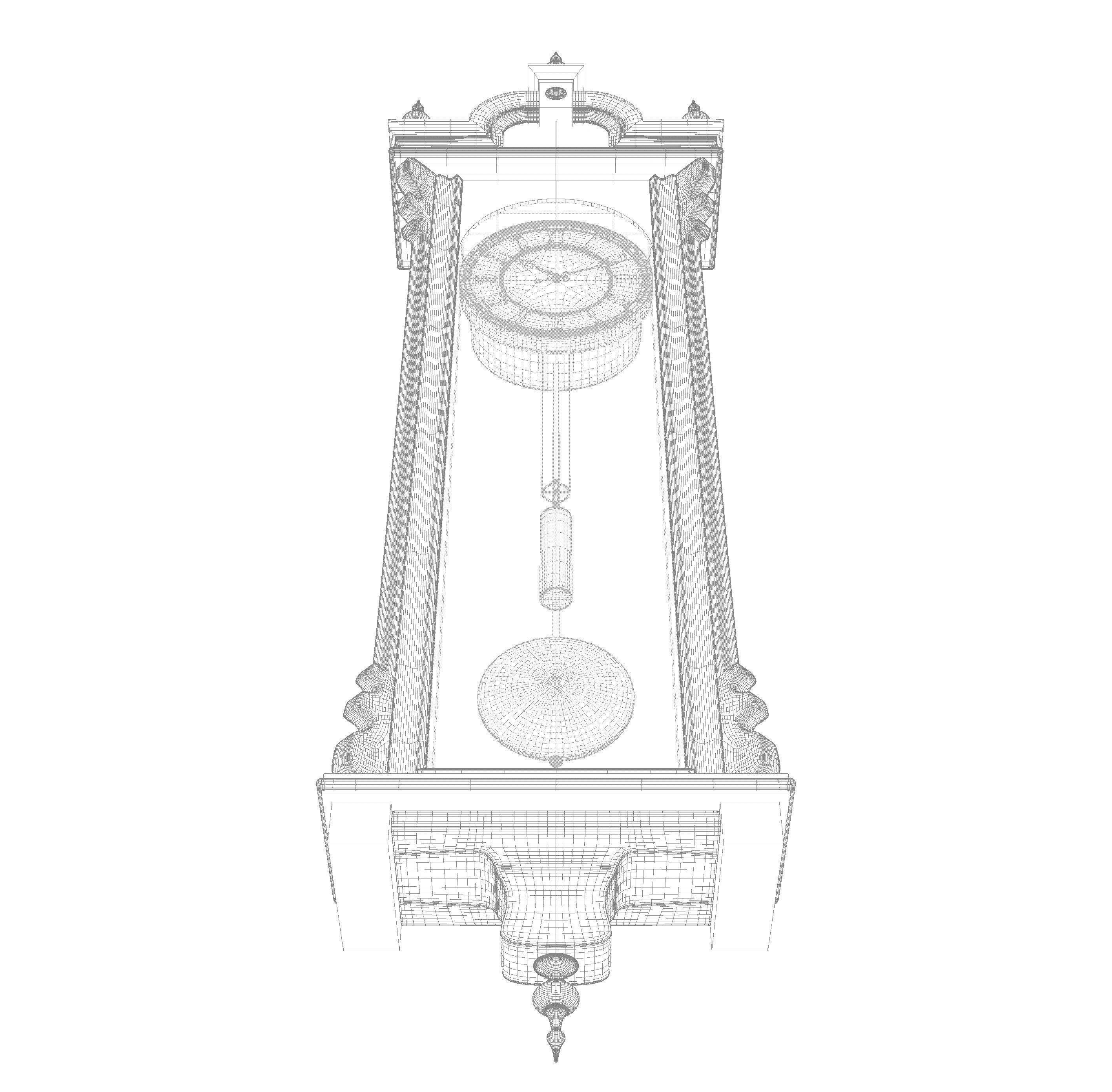 Antique Grandfather Clock 3D model_14