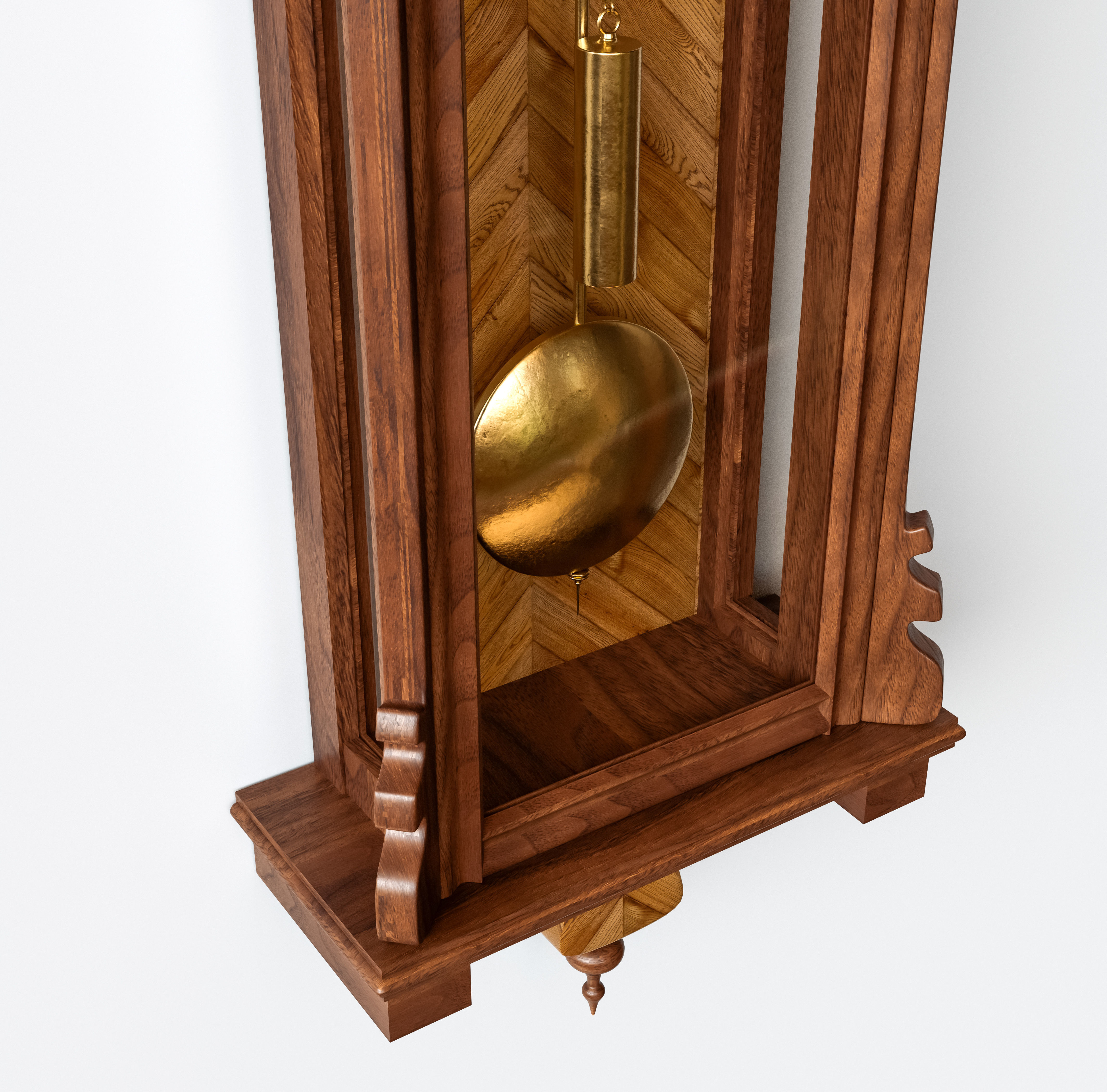 Antique Grandfather Clock 3D model_11