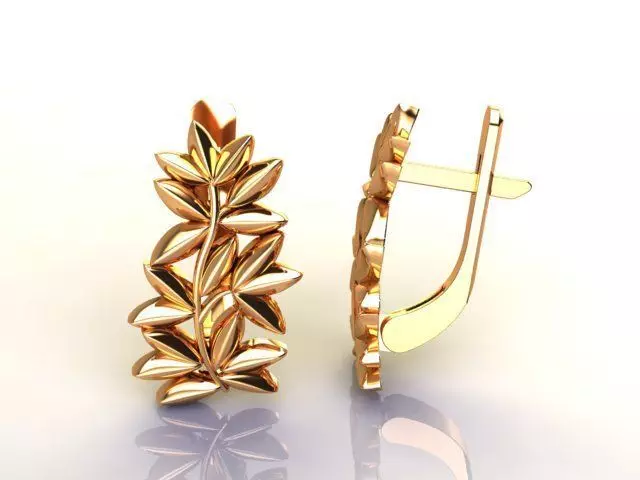 leaves earrings for 3d print 3D print model