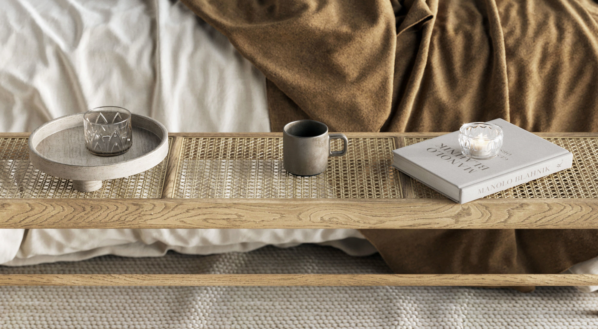 Bed Furniture Interior Set 3D model_3