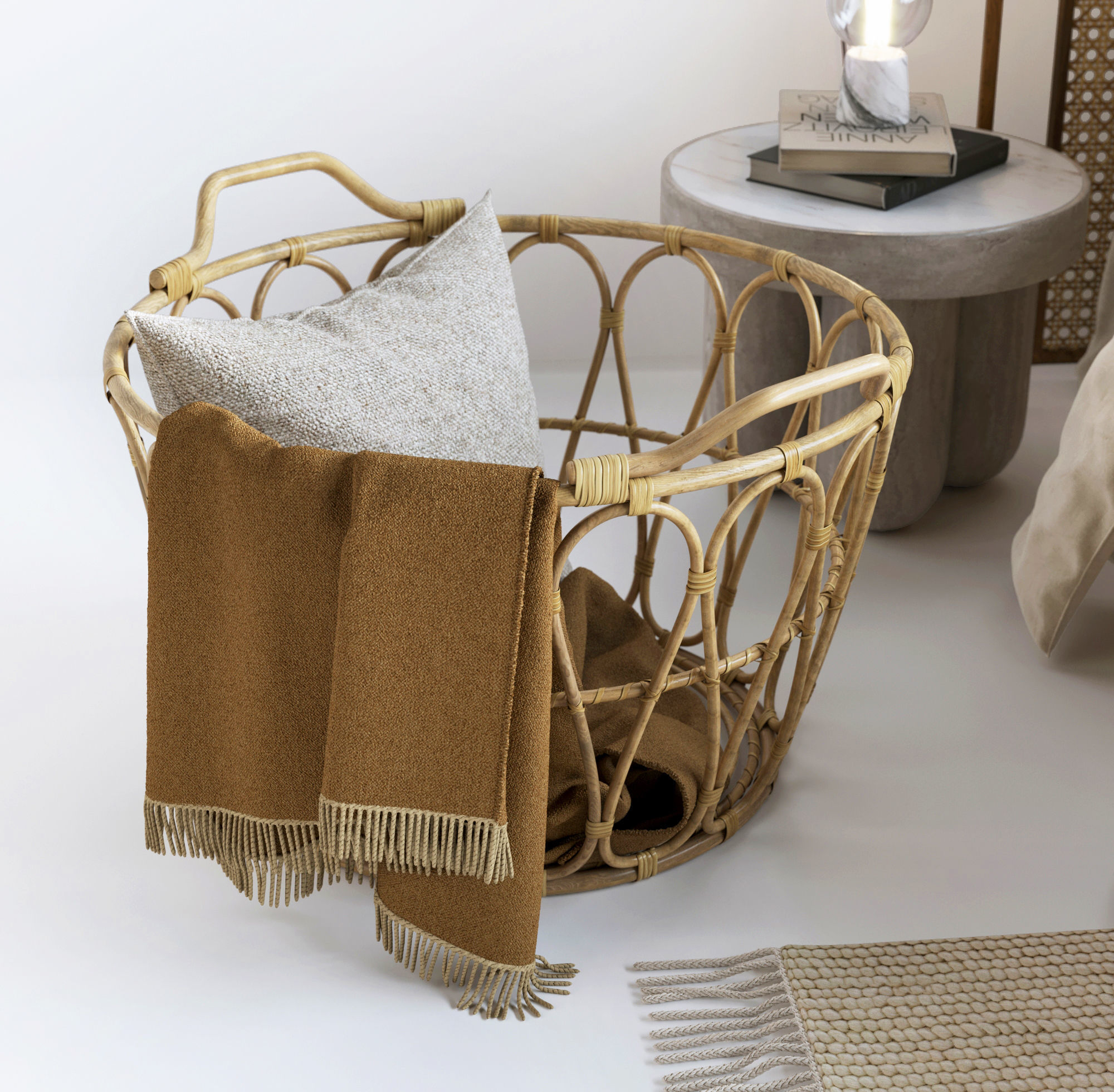 Bed Furniture Interior Set 3D model_7