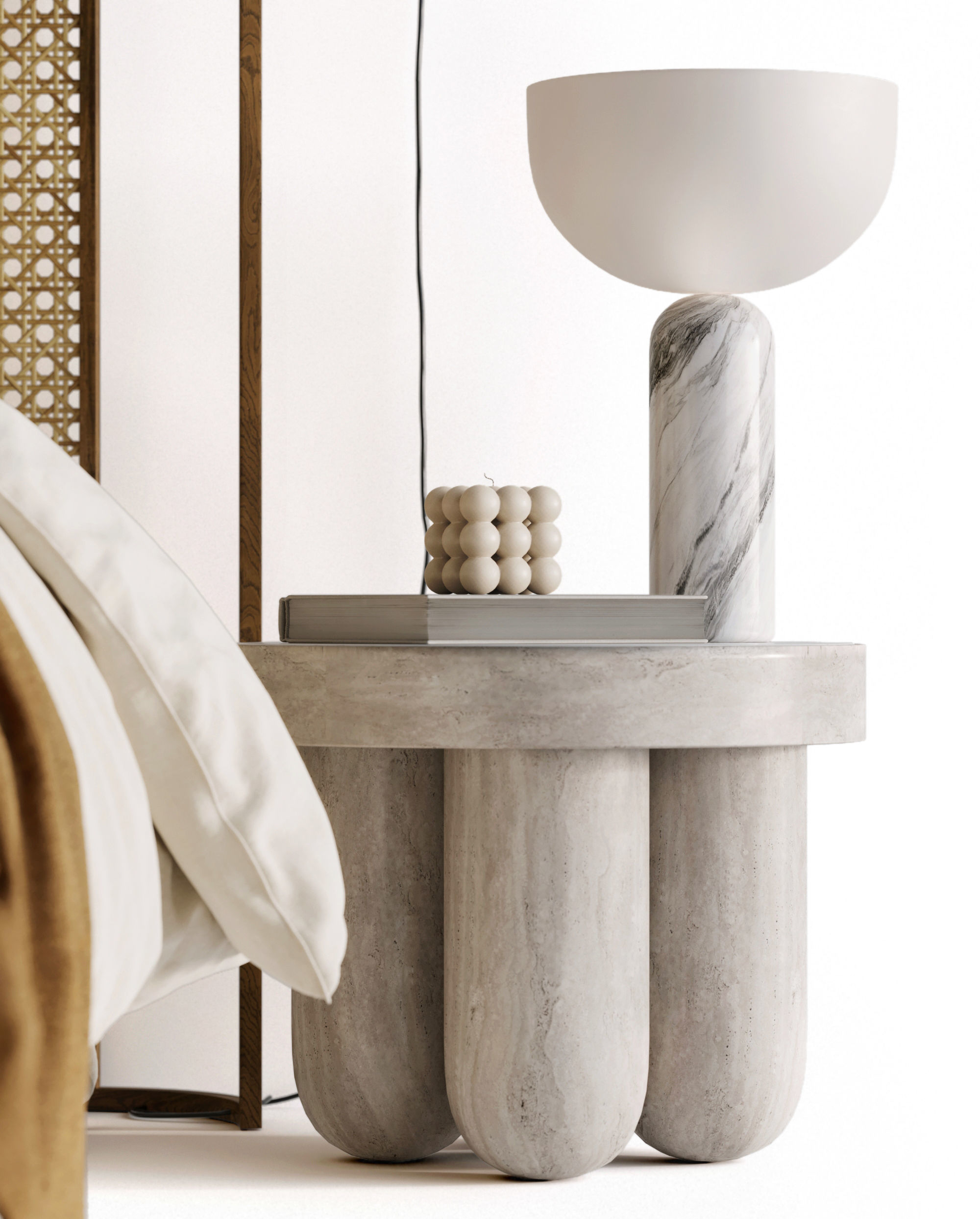 Bed Furniture Interior Set 3D model_5