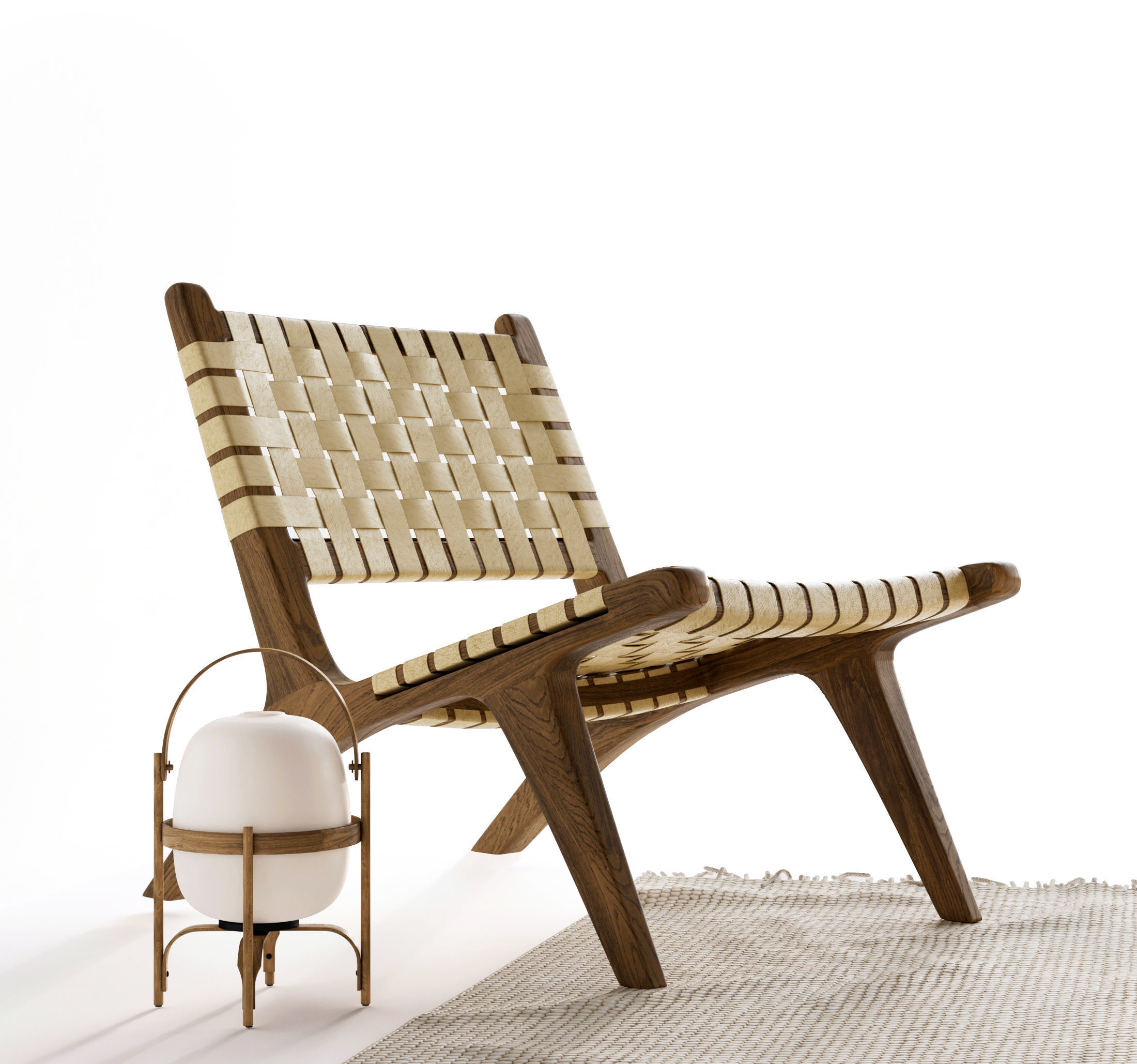 Bed Furniture Interior Set 3D model_6