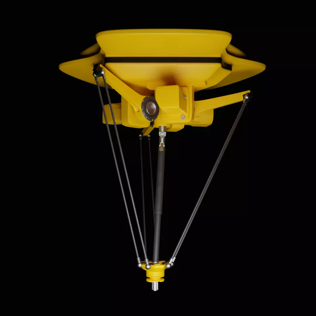 Rigged Delta robot 3D model_0