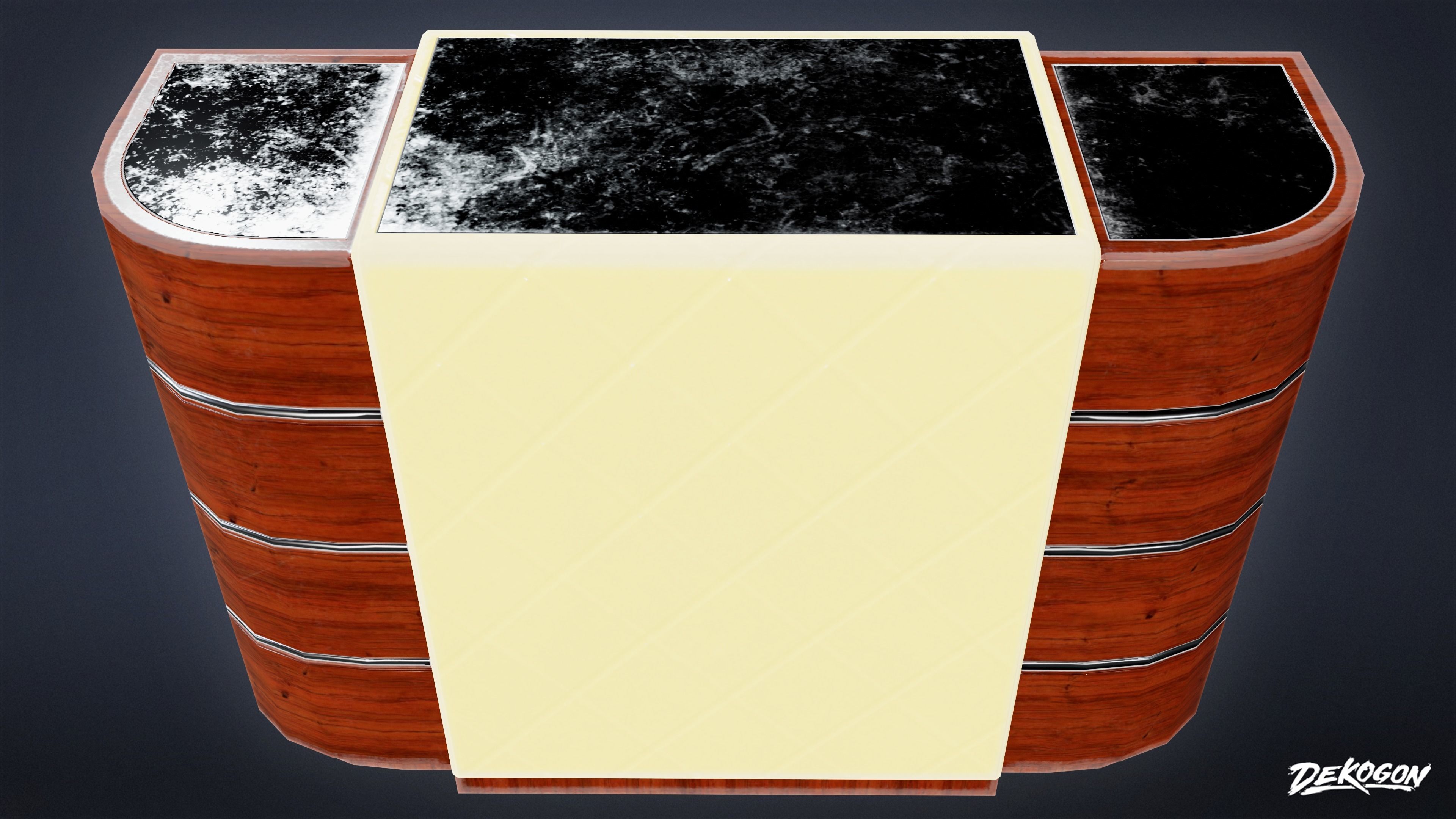 ART DECO - Bar Set 01 - LOW POLY Low-poly 3D model_11