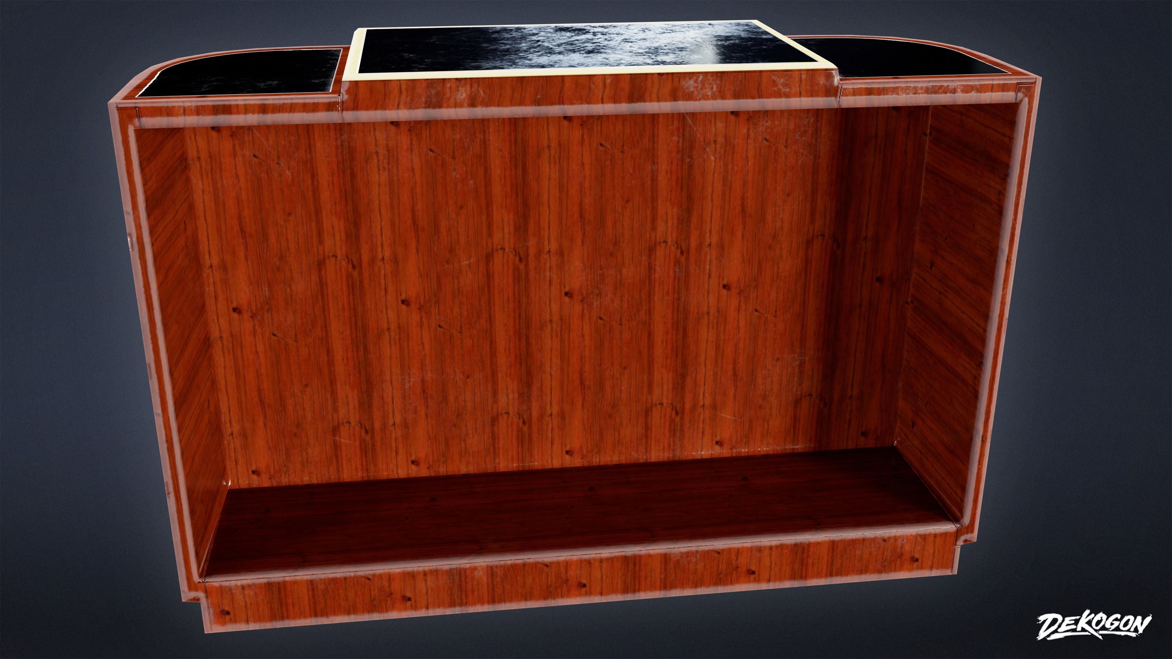 ART DECO - Bar Set 01 - LOW POLY Low-poly 3D model_10