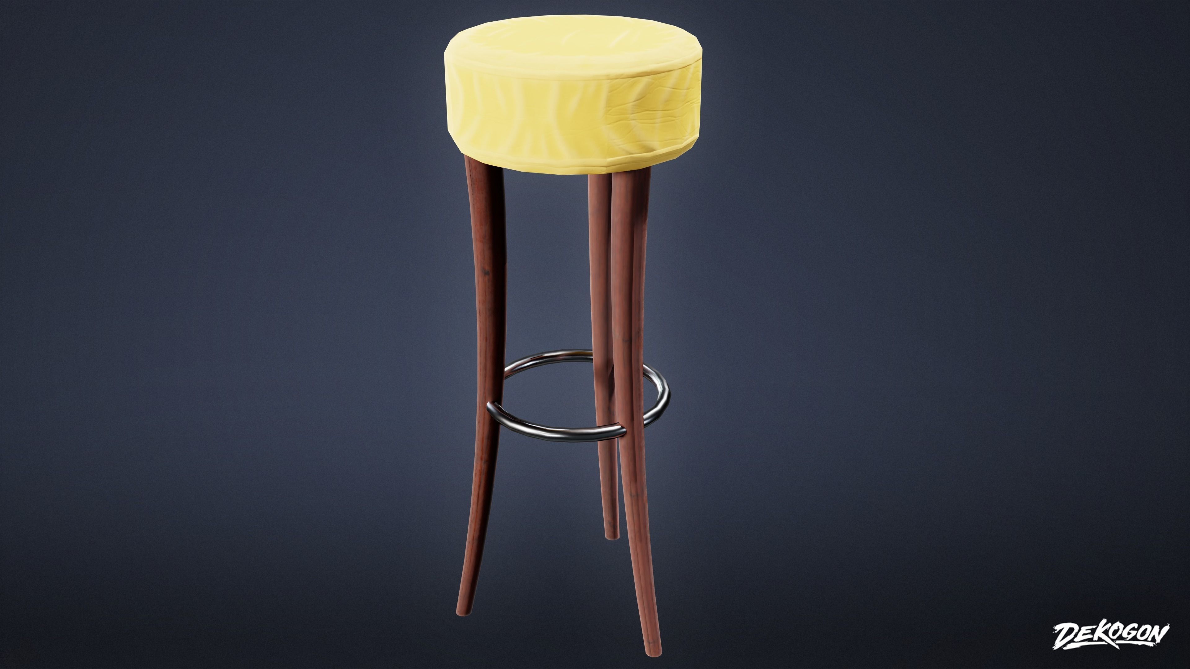 ART DECO - Bar Set 01 - LOW POLY Low-poly 3D model_13