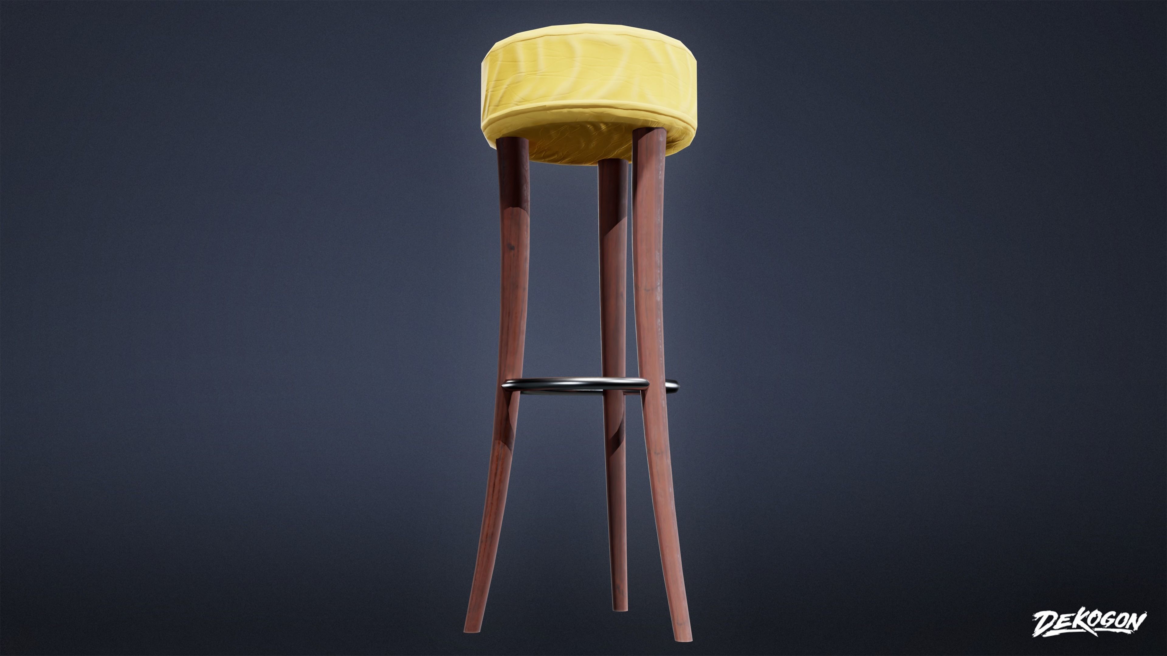 ART DECO - Bar Set 01 - LOW POLY Low-poly 3D model_17