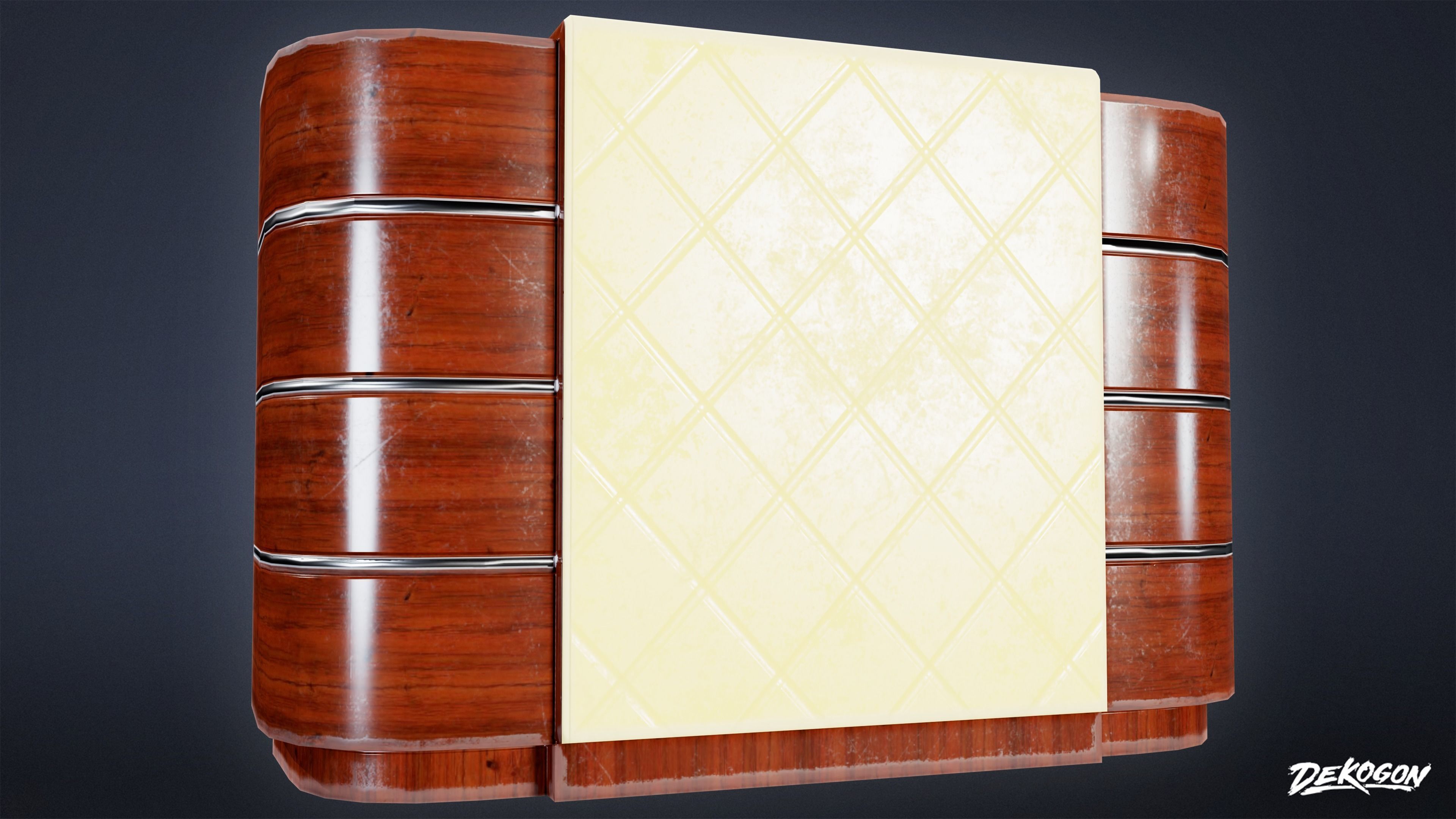 ART DECO - Bar Set 01 - LOW POLY Low-poly 3D model_9