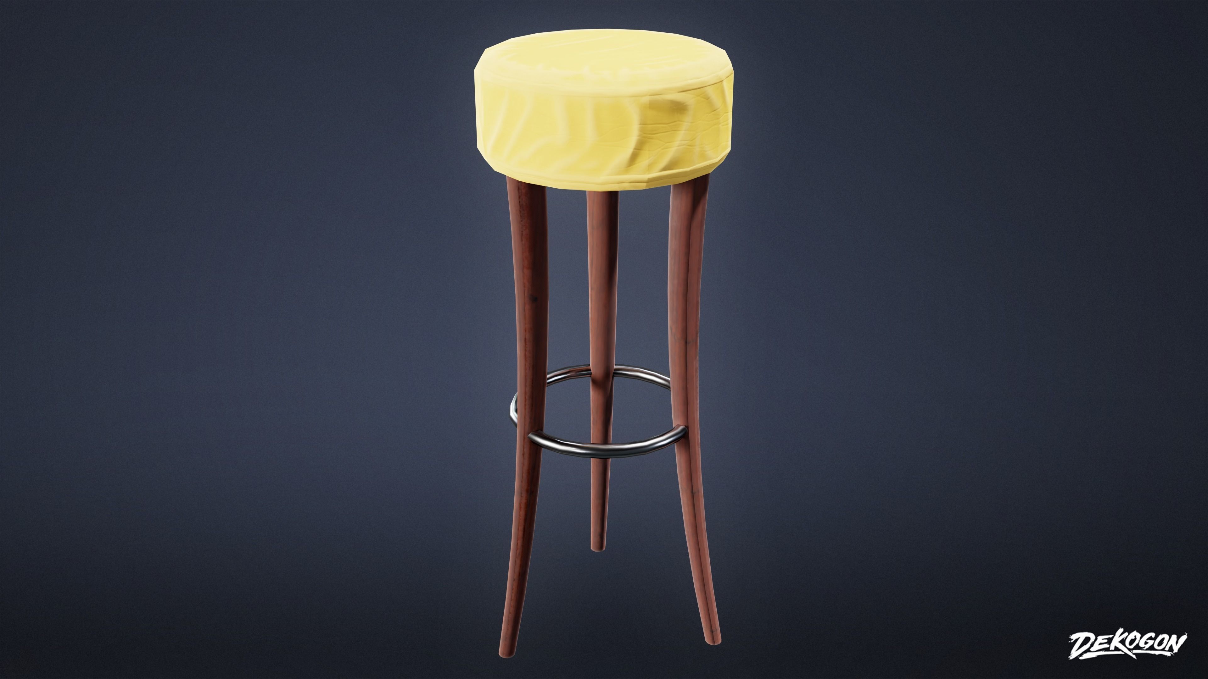 ART DECO - Bar Set 01 - LOW POLY Low-poly 3D model_14