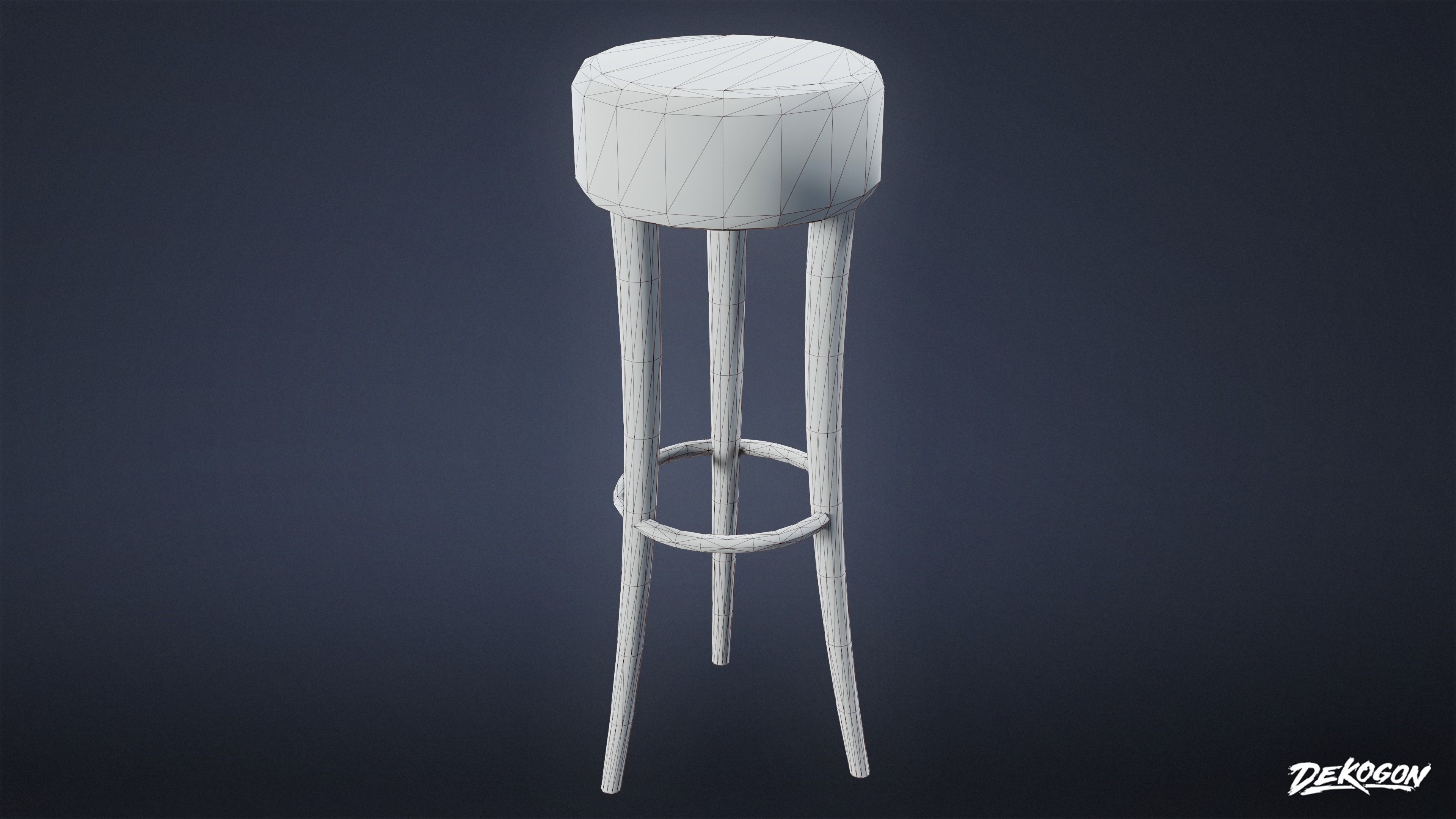 ART DECO - Bar Set 01 - LOW POLY Low-poly 3D model_15