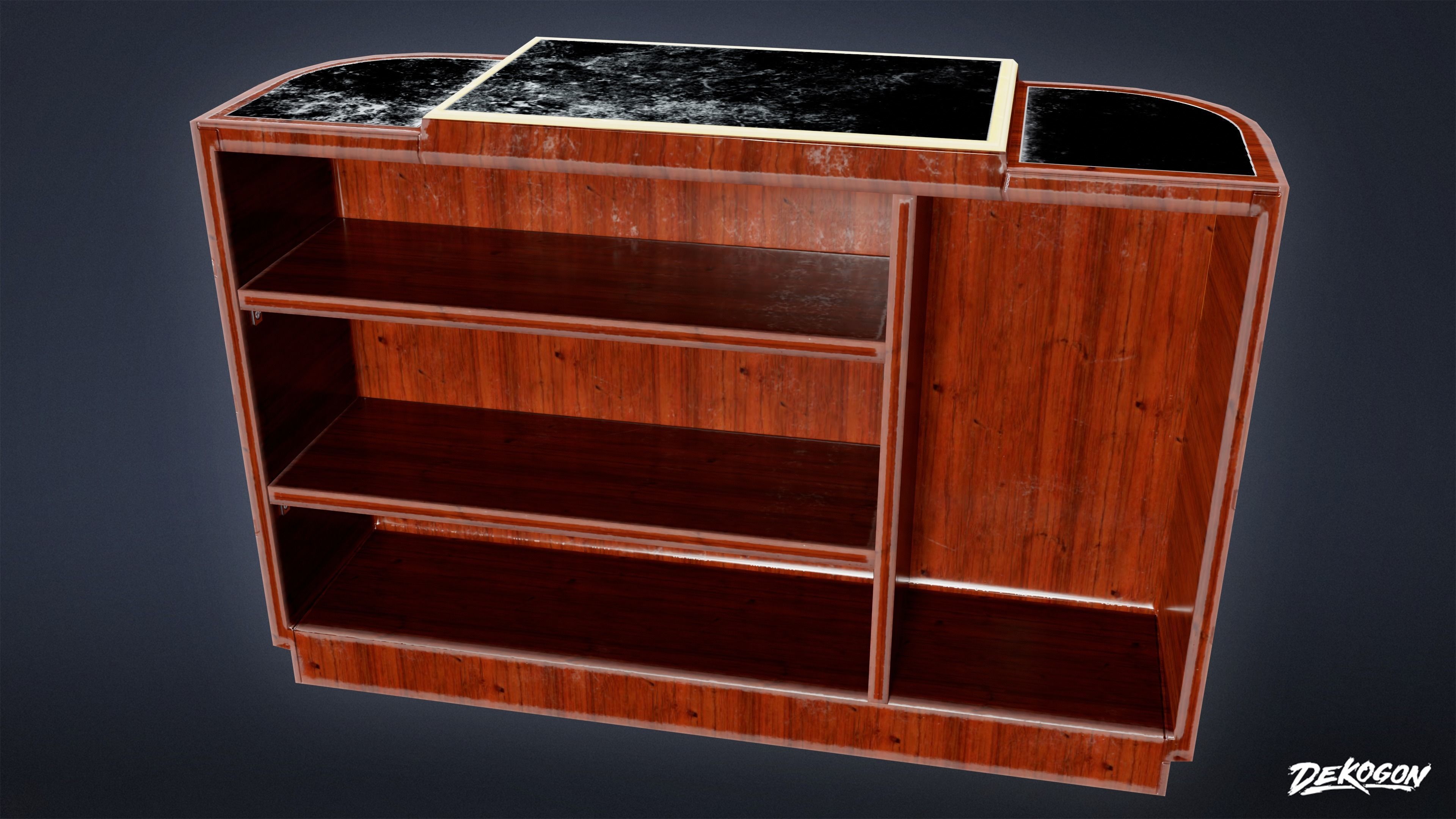 ART DECO - Bar Set 01 - LOW POLY Low-poly 3D model_4