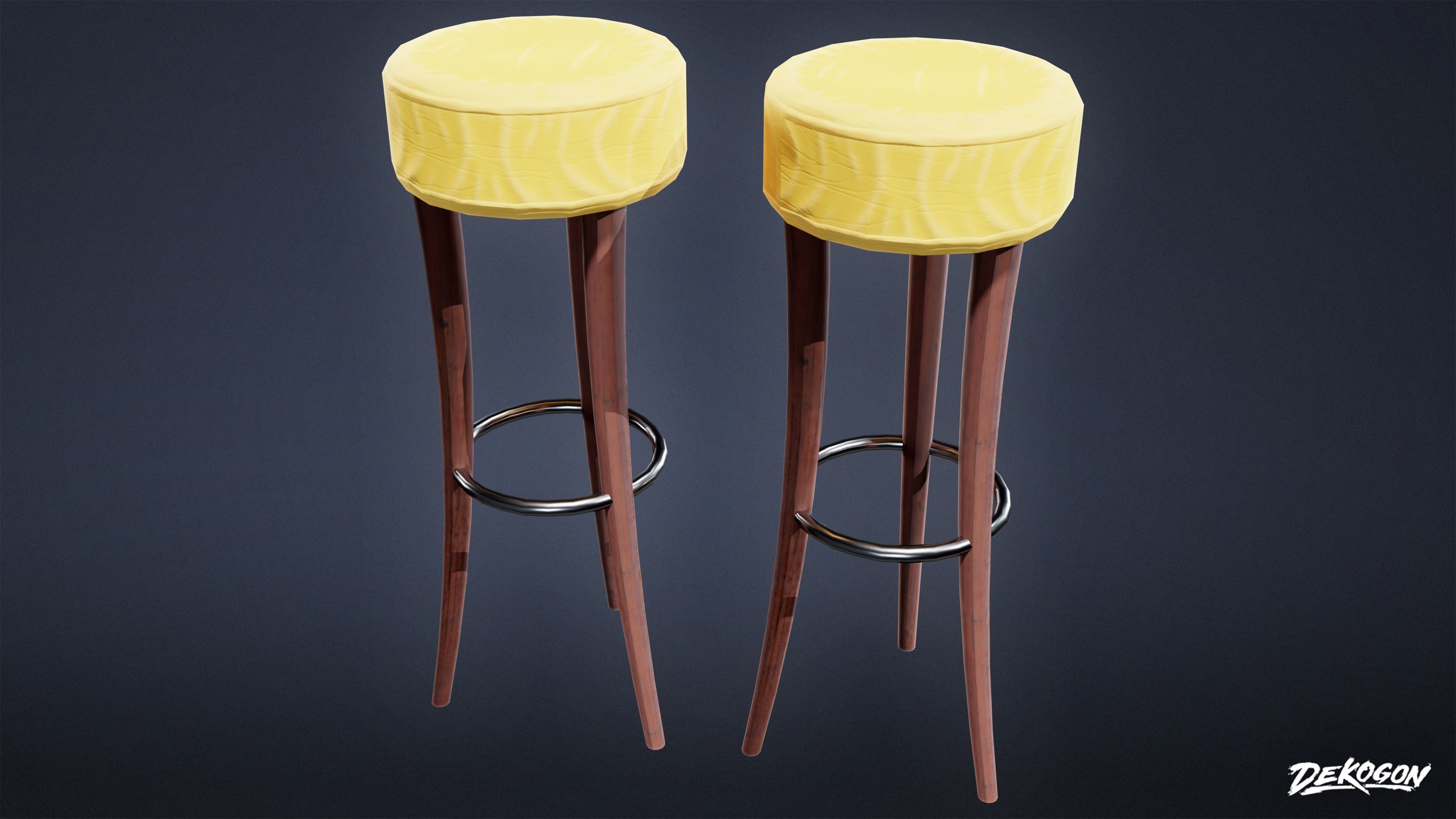 ART DECO - Bar Set 01 - LOW POLY Low-poly 3D model_19
